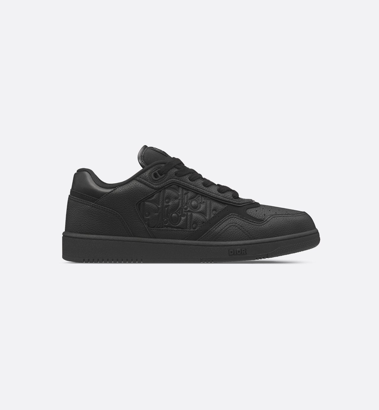 B27 Low Top Sneaker Black Grained Calfskin And Black Dior Gravity Leather