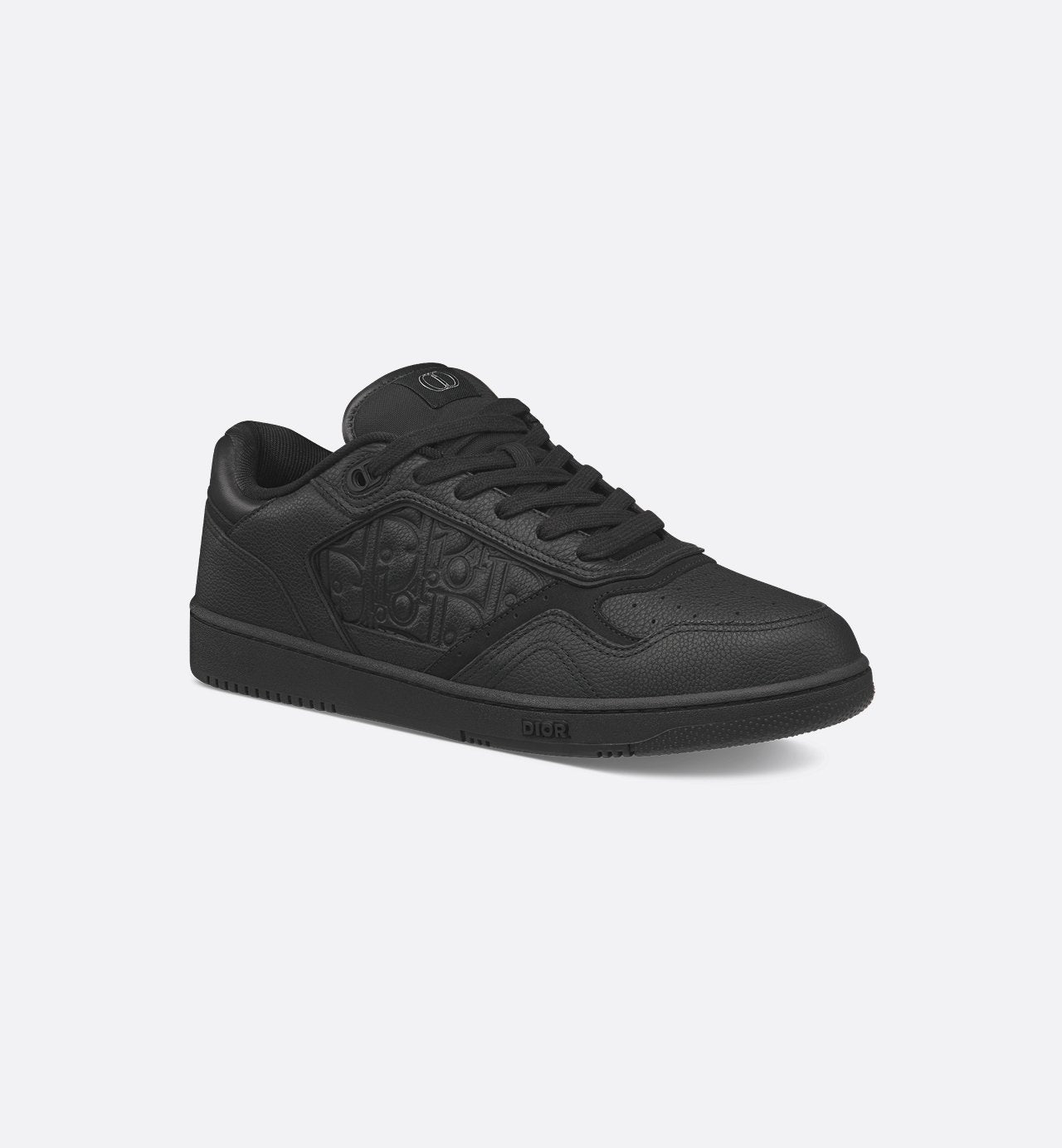 B27 Low Top Sneaker Black Grained Calfskin And Black Dior Gravity Leather