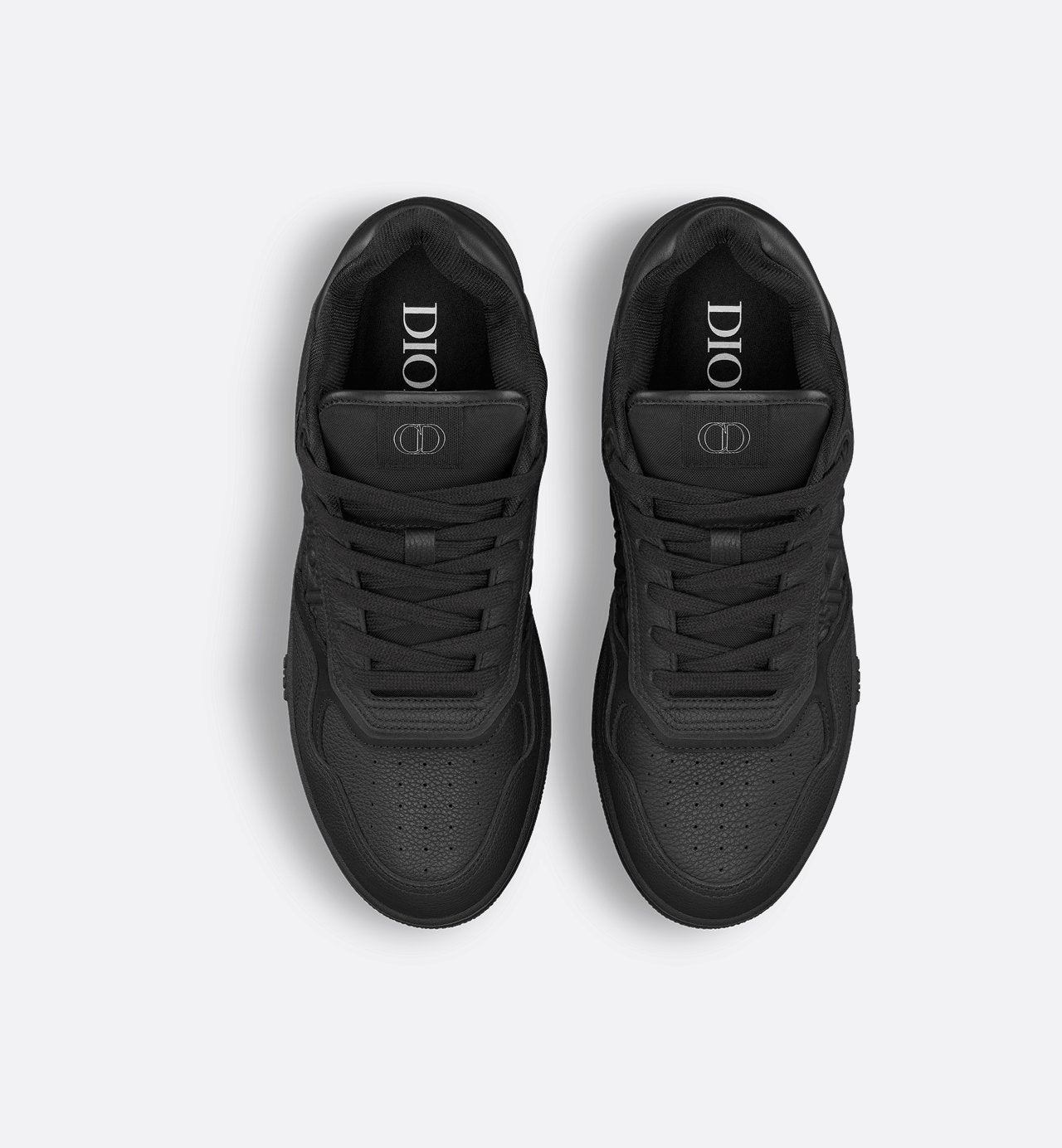 B27 Low Top Sneaker Black Grained Calfskin And Black Dior Gravity Leather