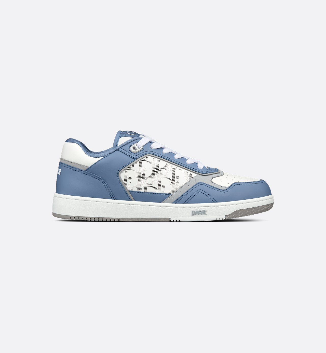 B27 Low Top Sneaker Blue And White Smooth Calfskin With White Dior Oblique Galaxy Leather