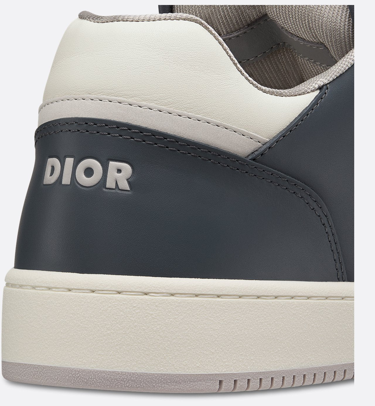 B27 Low Top Sneaker Deep Gray And Cream Smooth Calfskin With Deep Gray Dior Oblique Jacquard