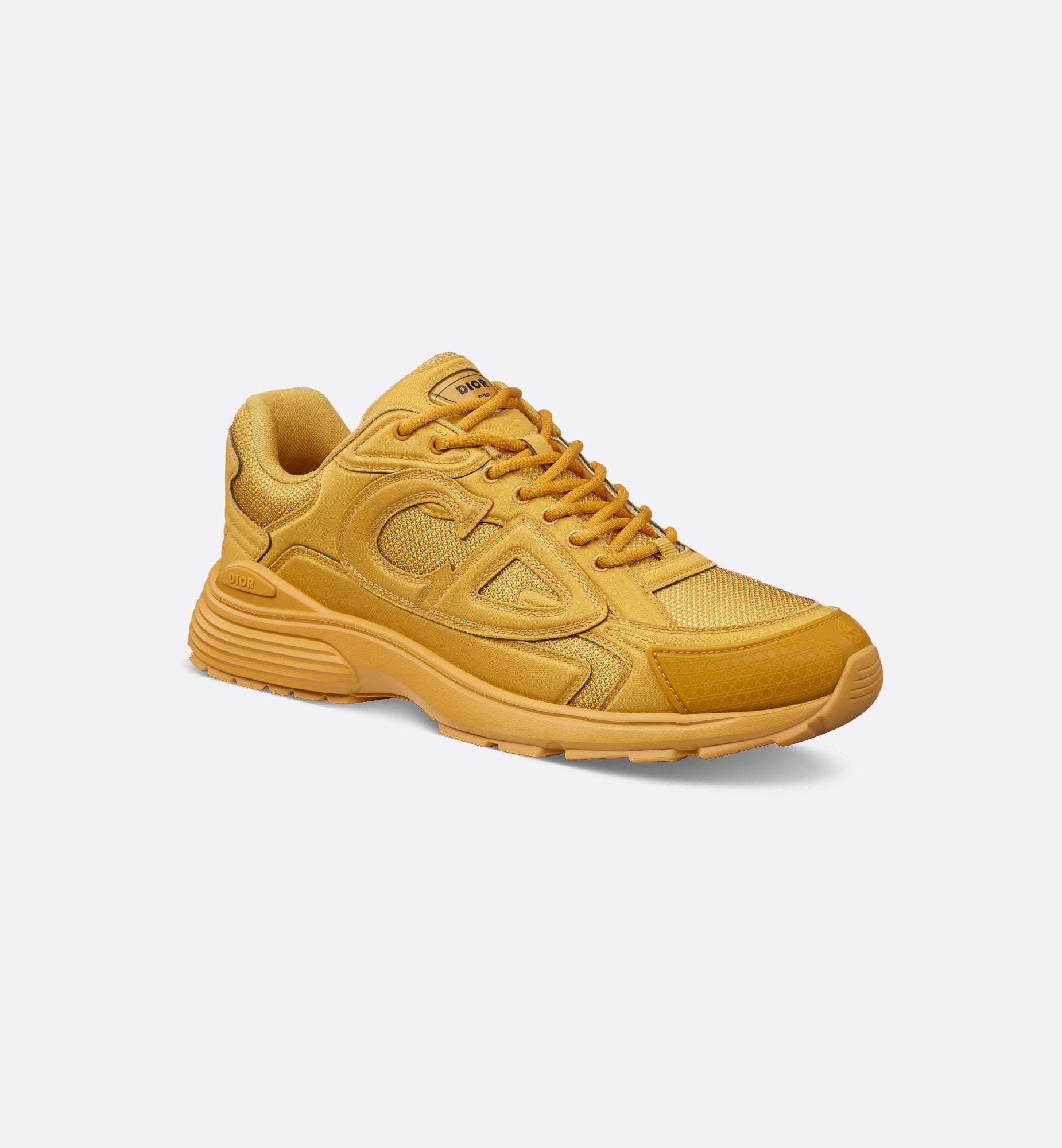 Dior And Stone Island B30 Sneaker Limited And Numbered Edition Yellow Technical Mesh And Yellow Dyed Cotton