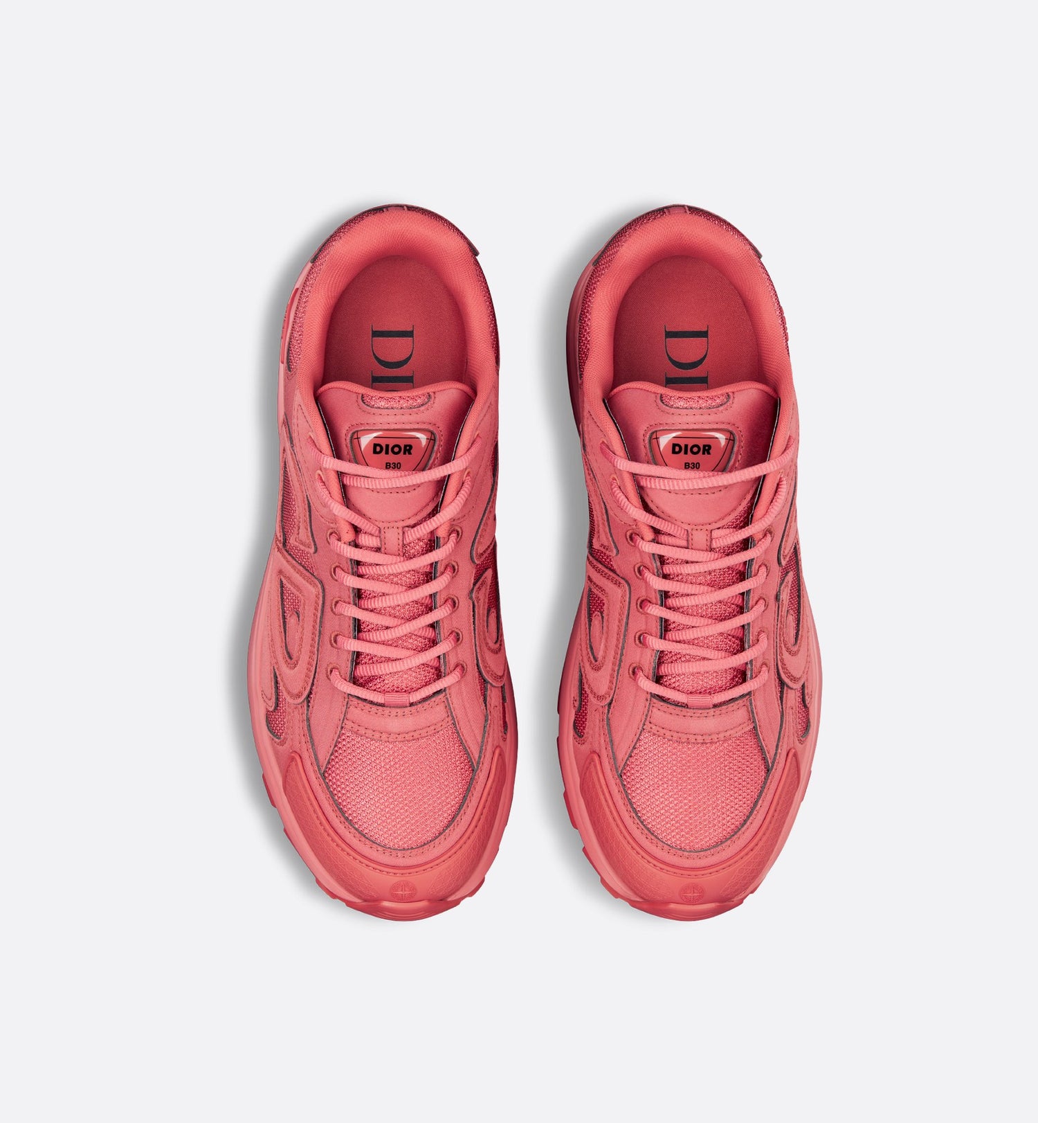 Dior And Stone Island B30 Sneaker Limited And Numbered Edition Red Technical Mesh And Red Dyed Cotton