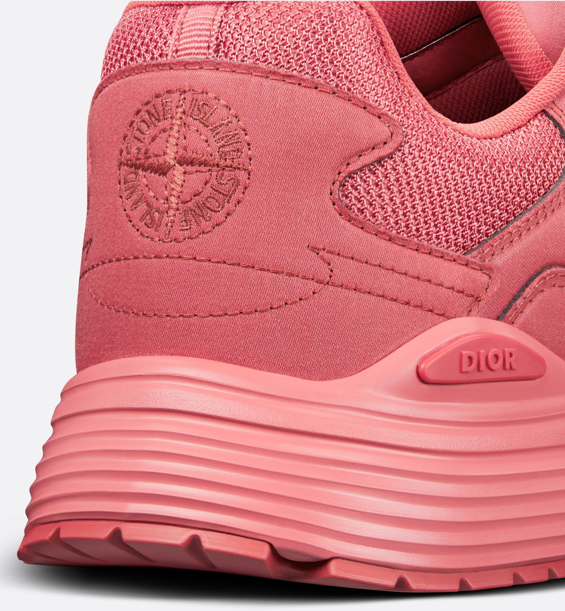 Dior And Stone Island B30 Sneaker Limited And Numbered Edition Red Technical Mesh And Red Dyed Cotton