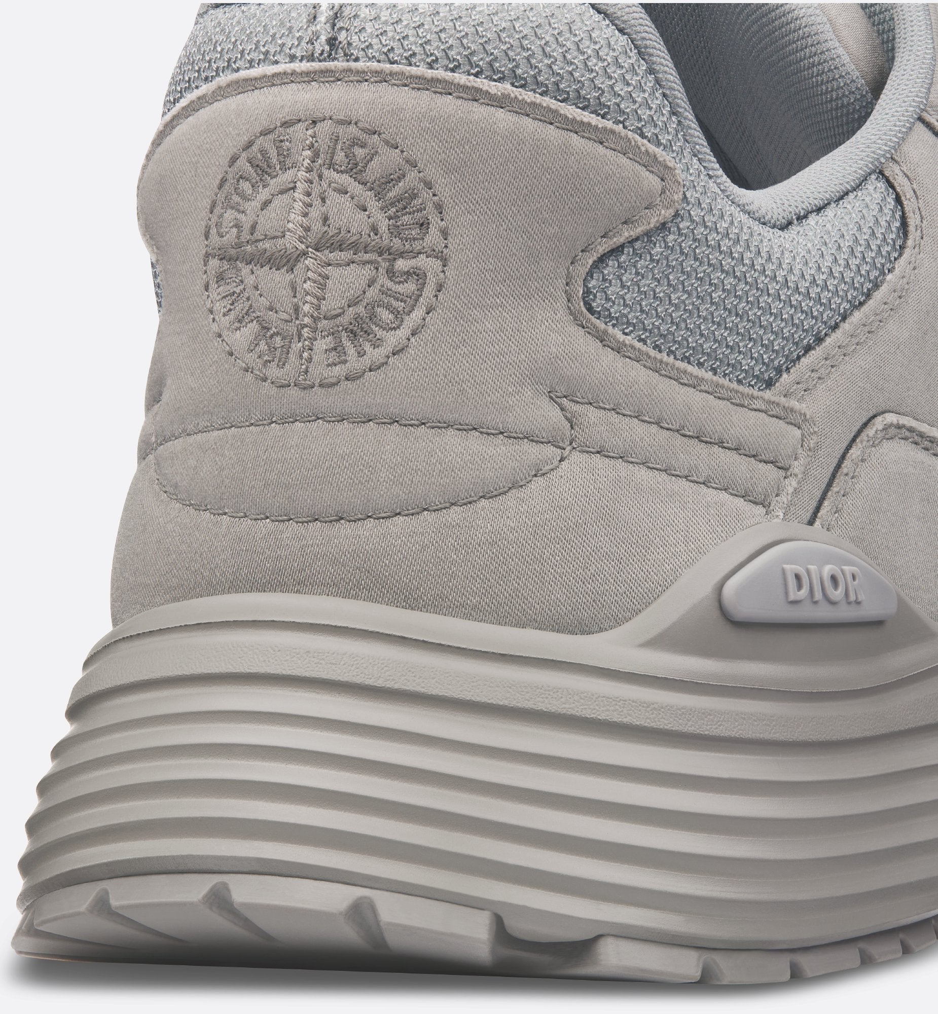 Dior And Stone Island B30 Sneaker Limited And Numbered Edition Gray Technical Mesh And Gray Dyed Cotton