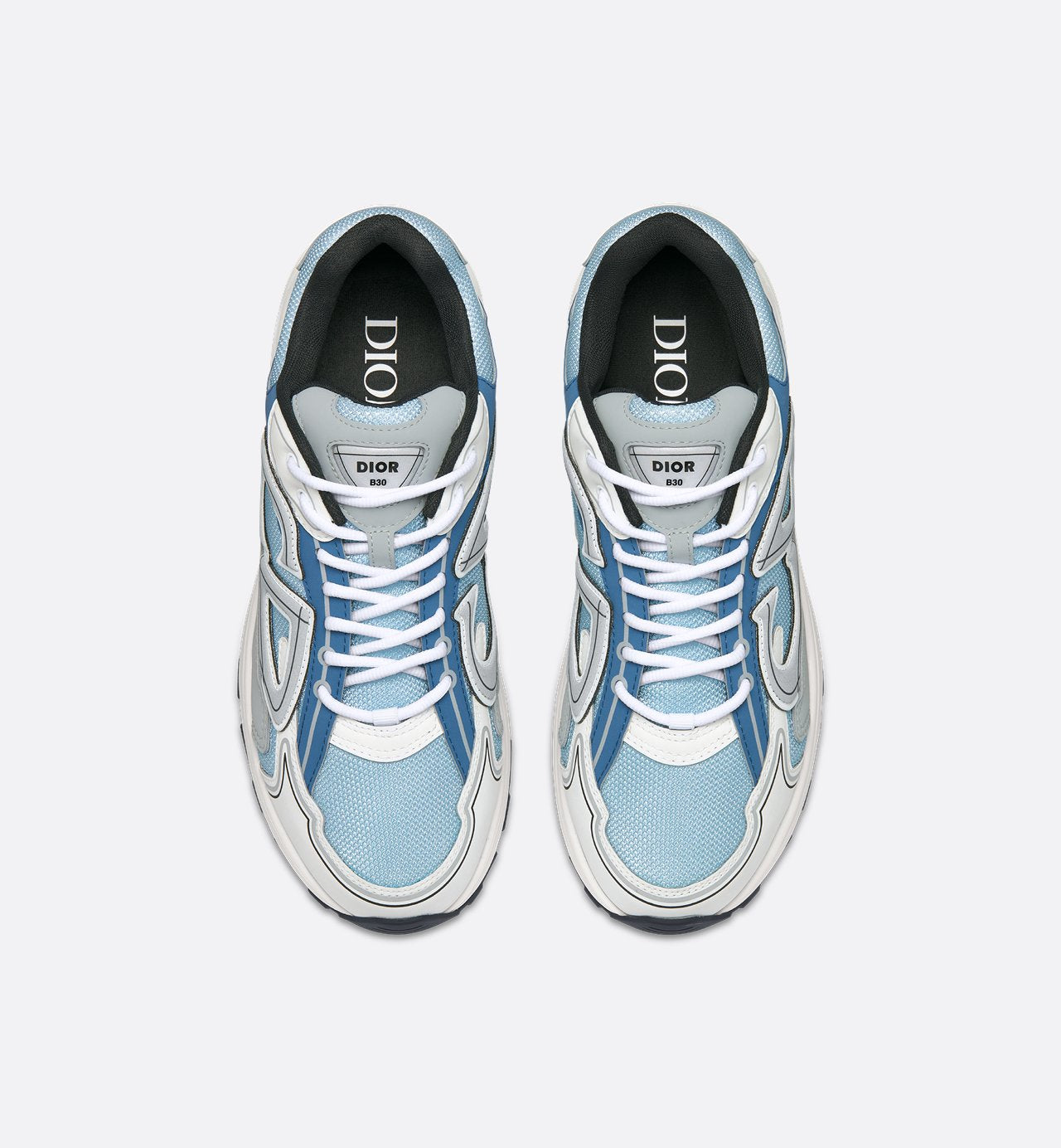 B30 Sneaker Light Blue Mesh With Dior Gray White And Blue Technical Fabric