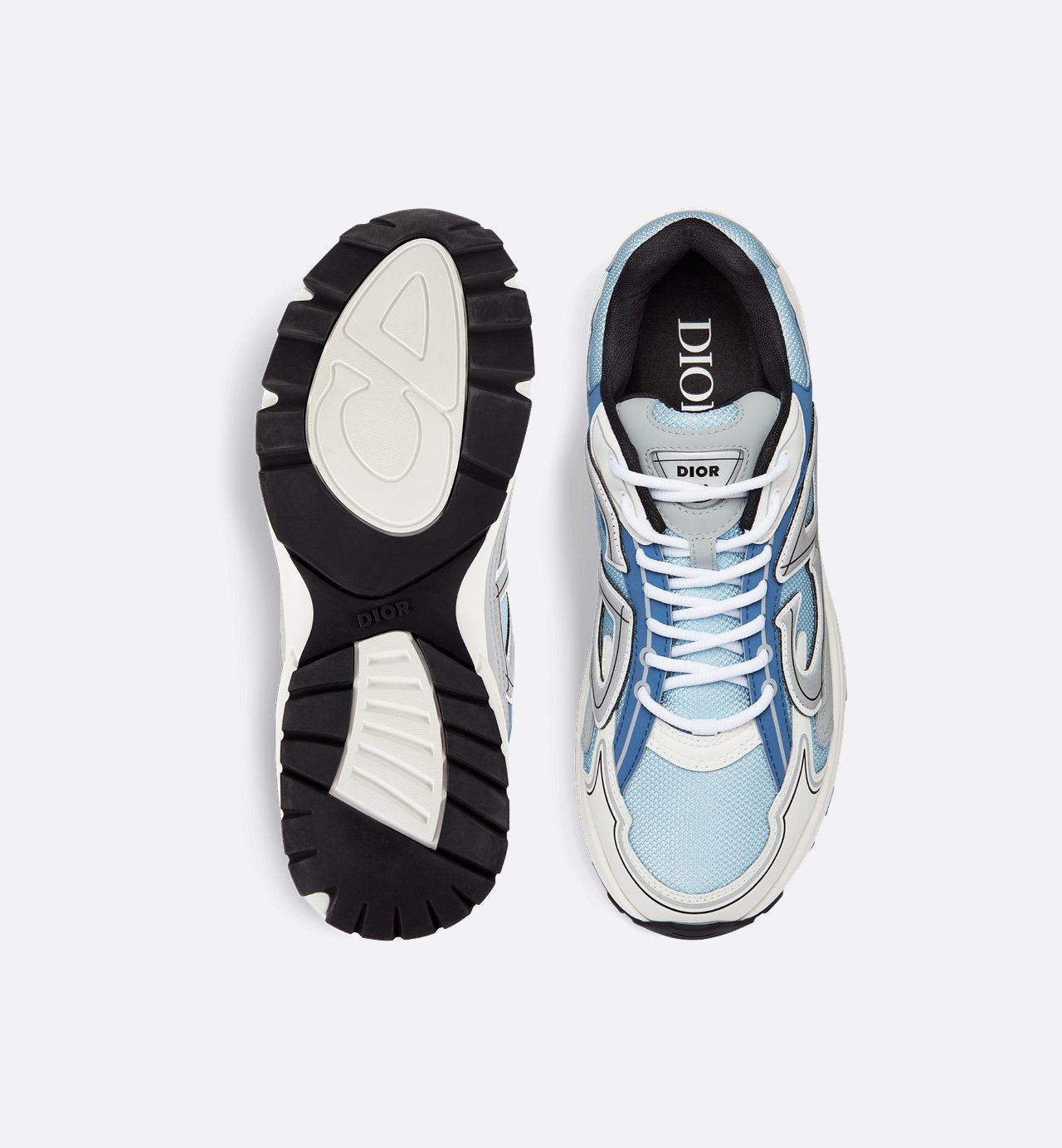 B30 Sneaker Light Blue Mesh With Dior Gray White And Blue Technical Fabric