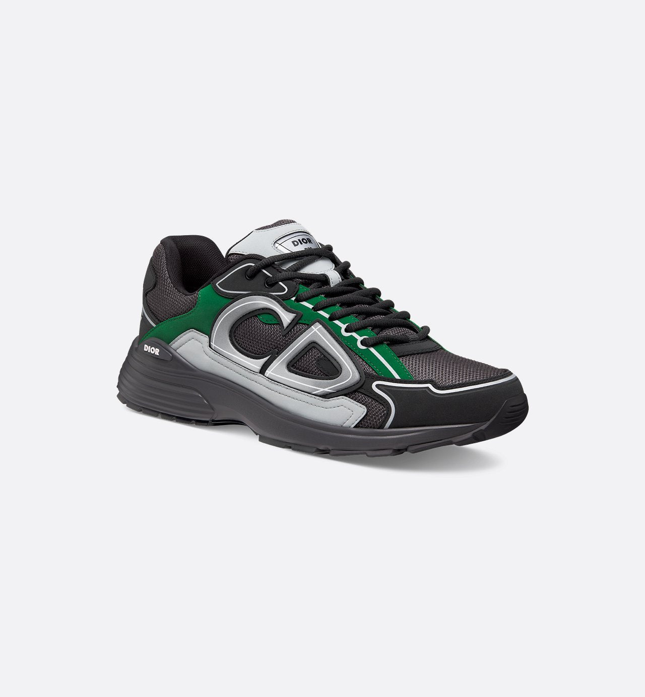 B30 Sneaker Deep Gray Mesh With Green Black And Gray Technical Fabric