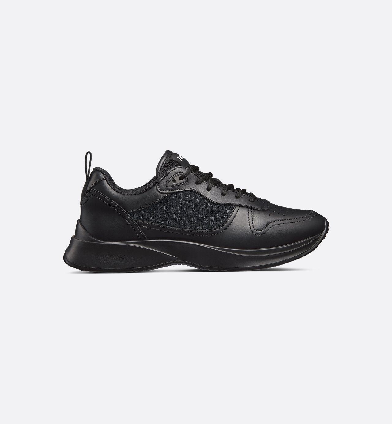 B25 Runner Sneaker Black Smooth Calfskin And Dior Oblique Jacquard