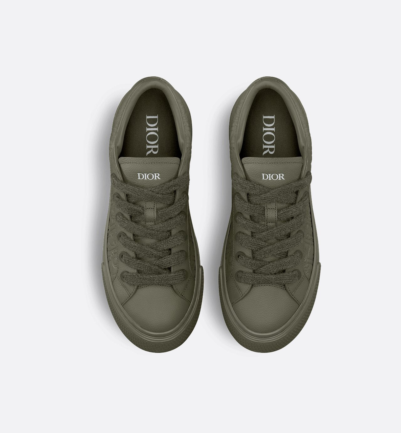 B33 Sneaker Khaki Grained Calfskin And Khaki Dior Gravity Leather