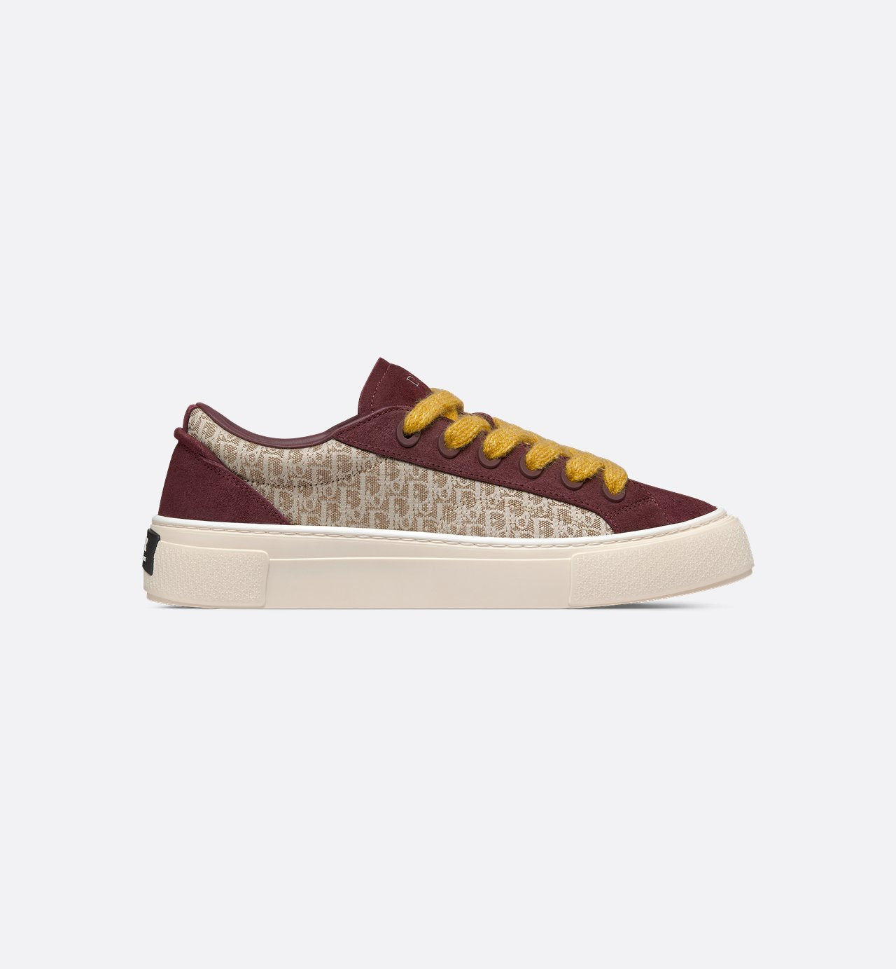 B33 Sneaker Beige Dior Oblique Jacquard And Burgundy Suede