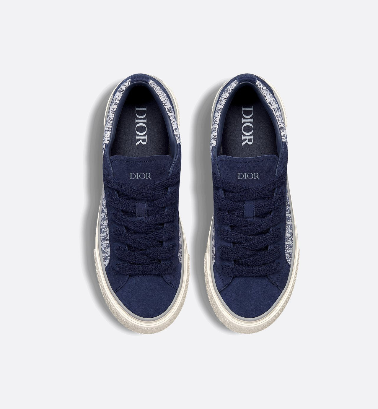 B33 Sneaker Navy Blue Dior Oblique Jacquard And Suede