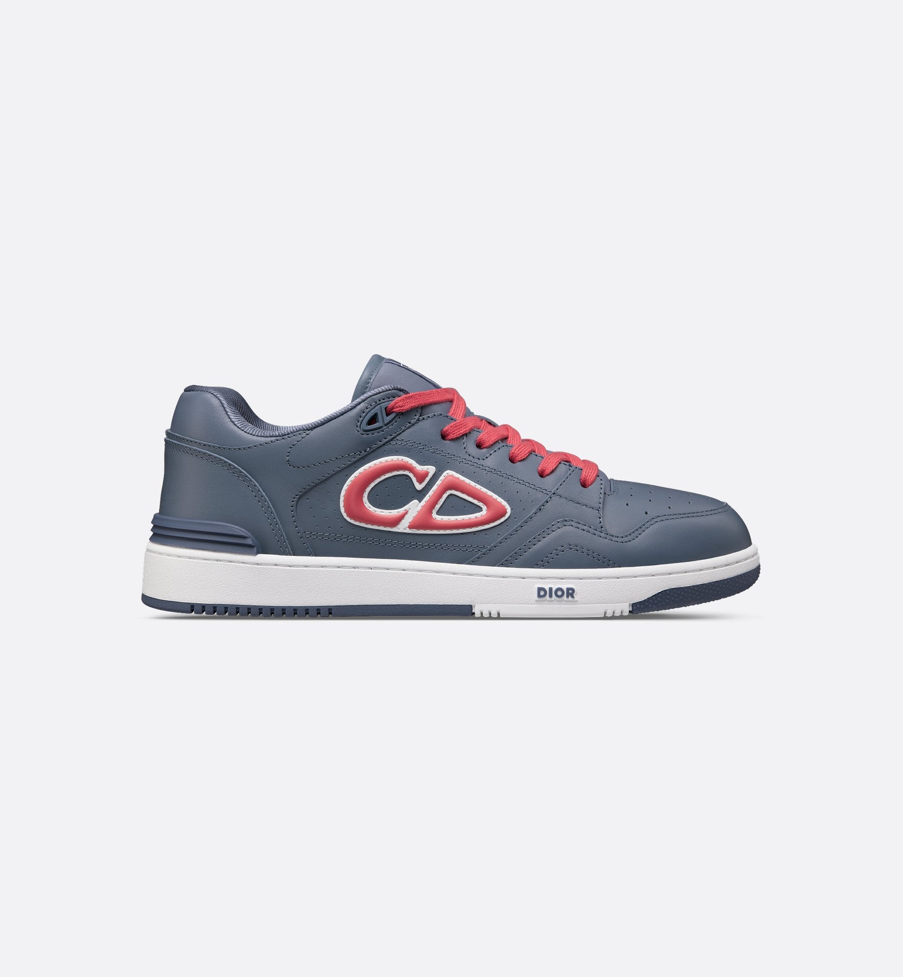 Dior And Stone Island B57 Low Top Sneaker Limited And Numbered Edition Blue And Red Smooth Calfskin