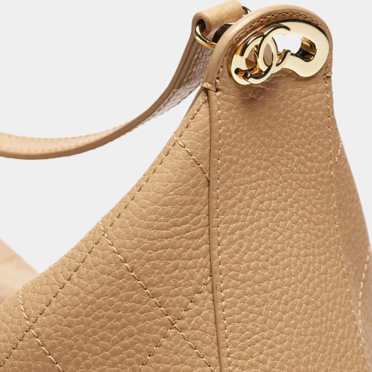 Large hobo Bag Calf &amp; gold-plated metal