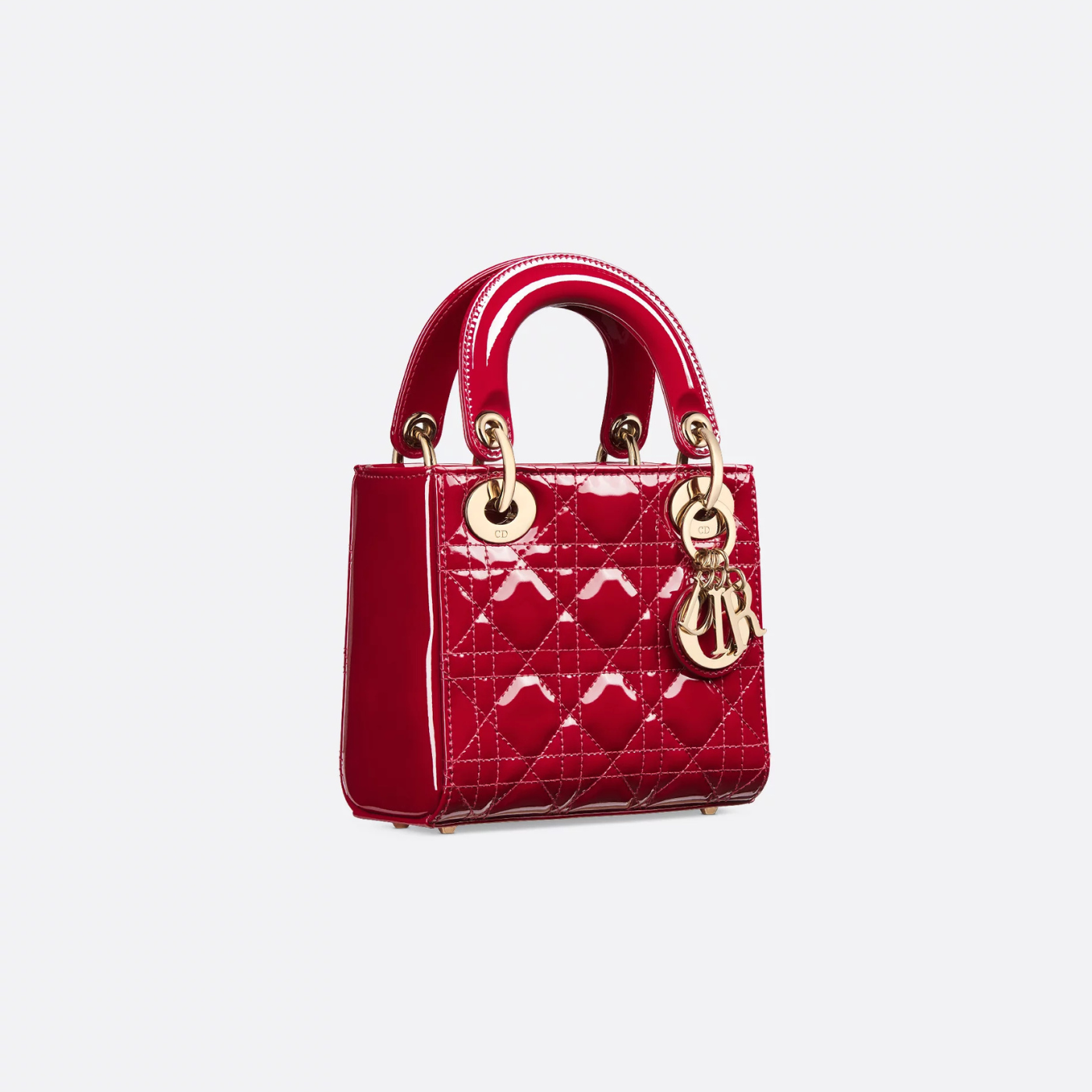 Mini Lady Dior Bag Cherry Red Patent Cannage Calfskin