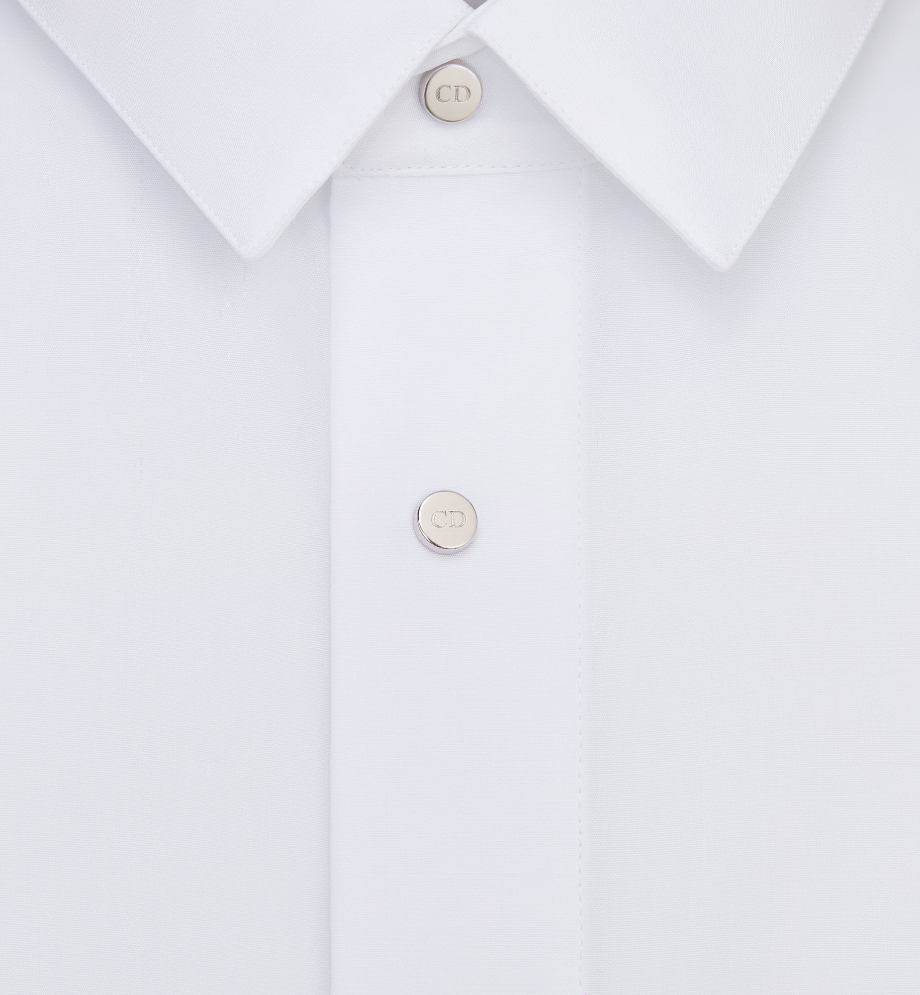 Shirt With Snaps White Cotton Poplin