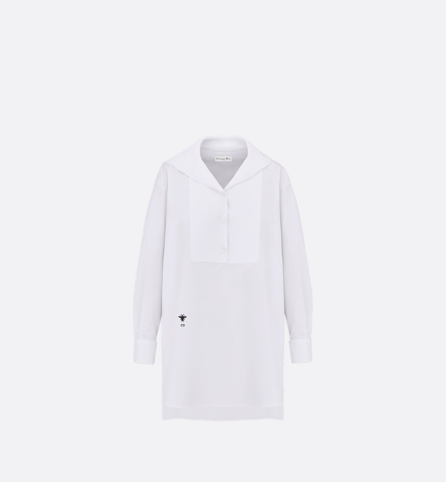 Blouse With Sailor Collar White Cotton Poplin