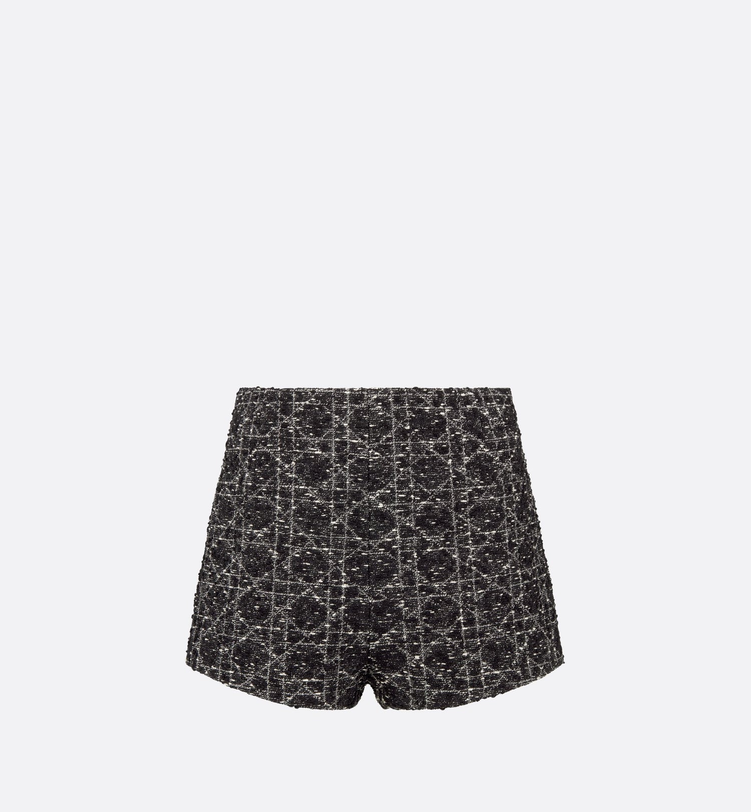 Macrocannage Shorts Black And White Cotton Blend Tweed