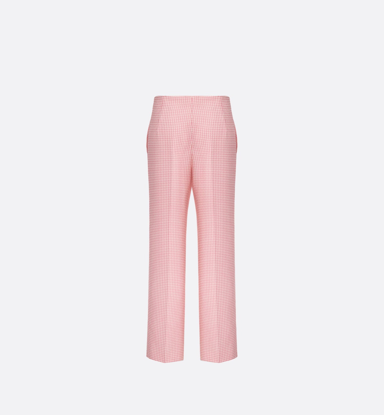 Dioriviera Regular Fit Pants White And Candy Pink Micro-Houndstooth Technical Cotton Jacquard