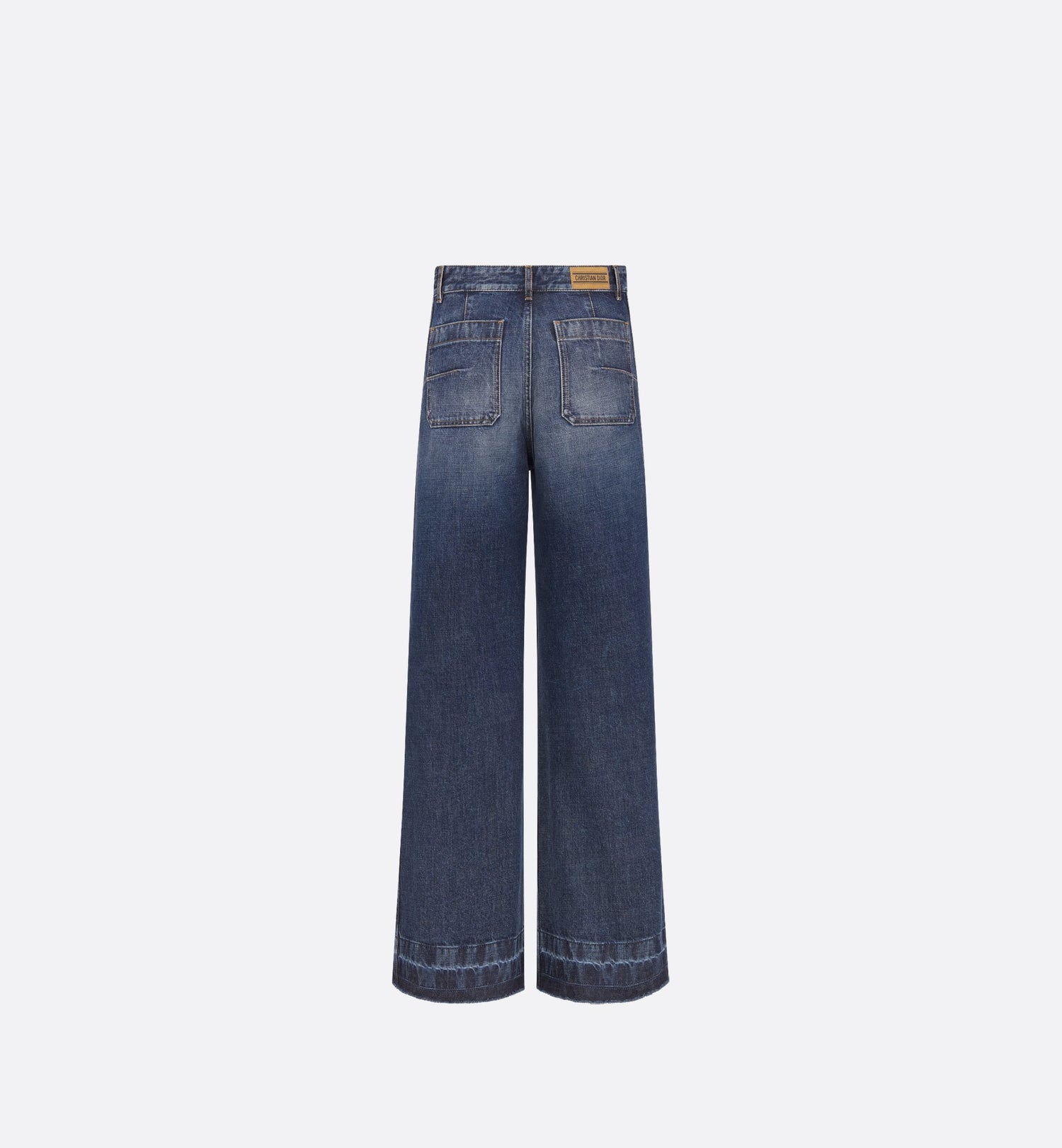 Flared Jeans Blue Stonewashed Cotton Denim