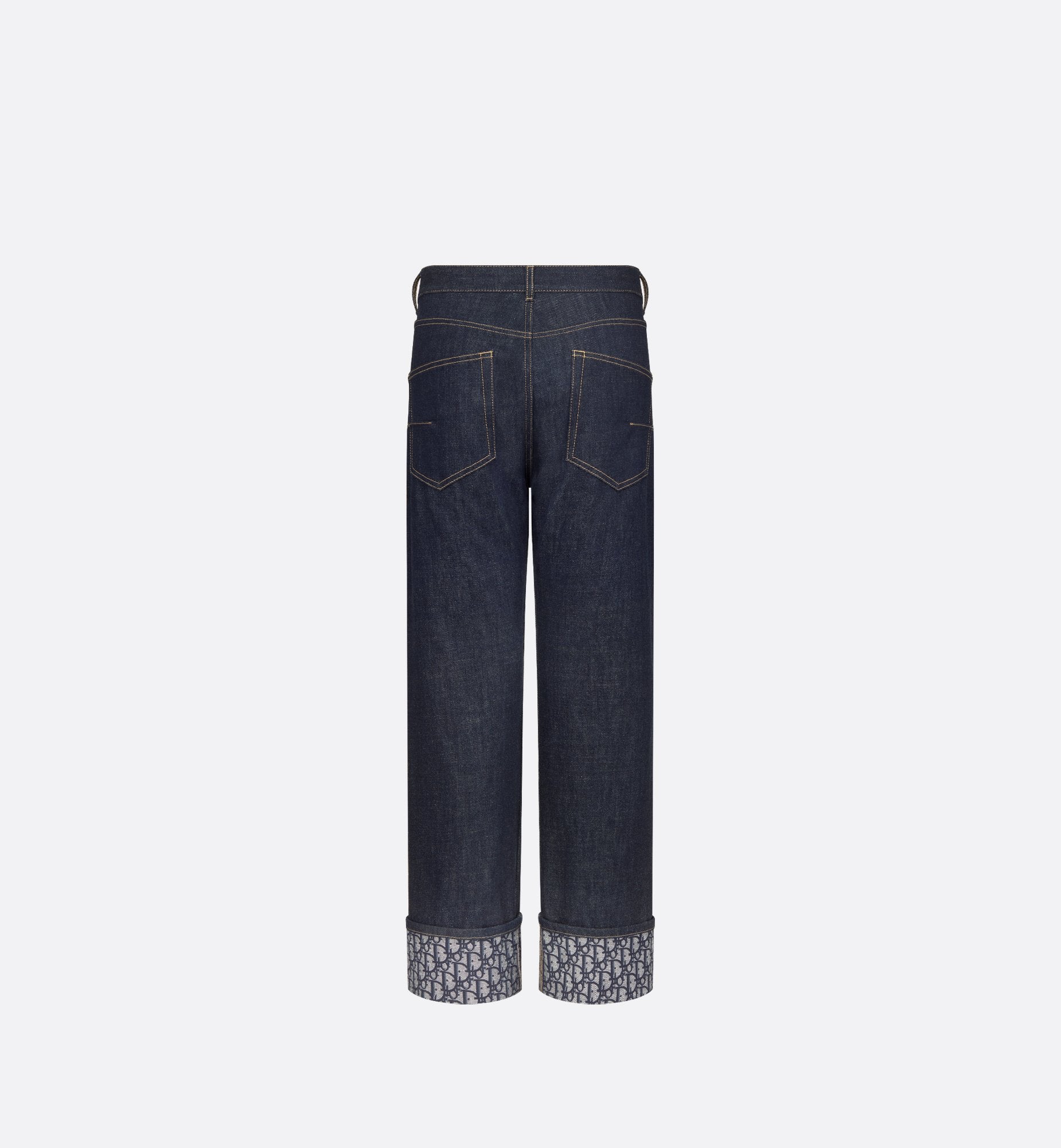 Boyfriend Jeans Blue Cotton Denim With Dior Oblique Interior