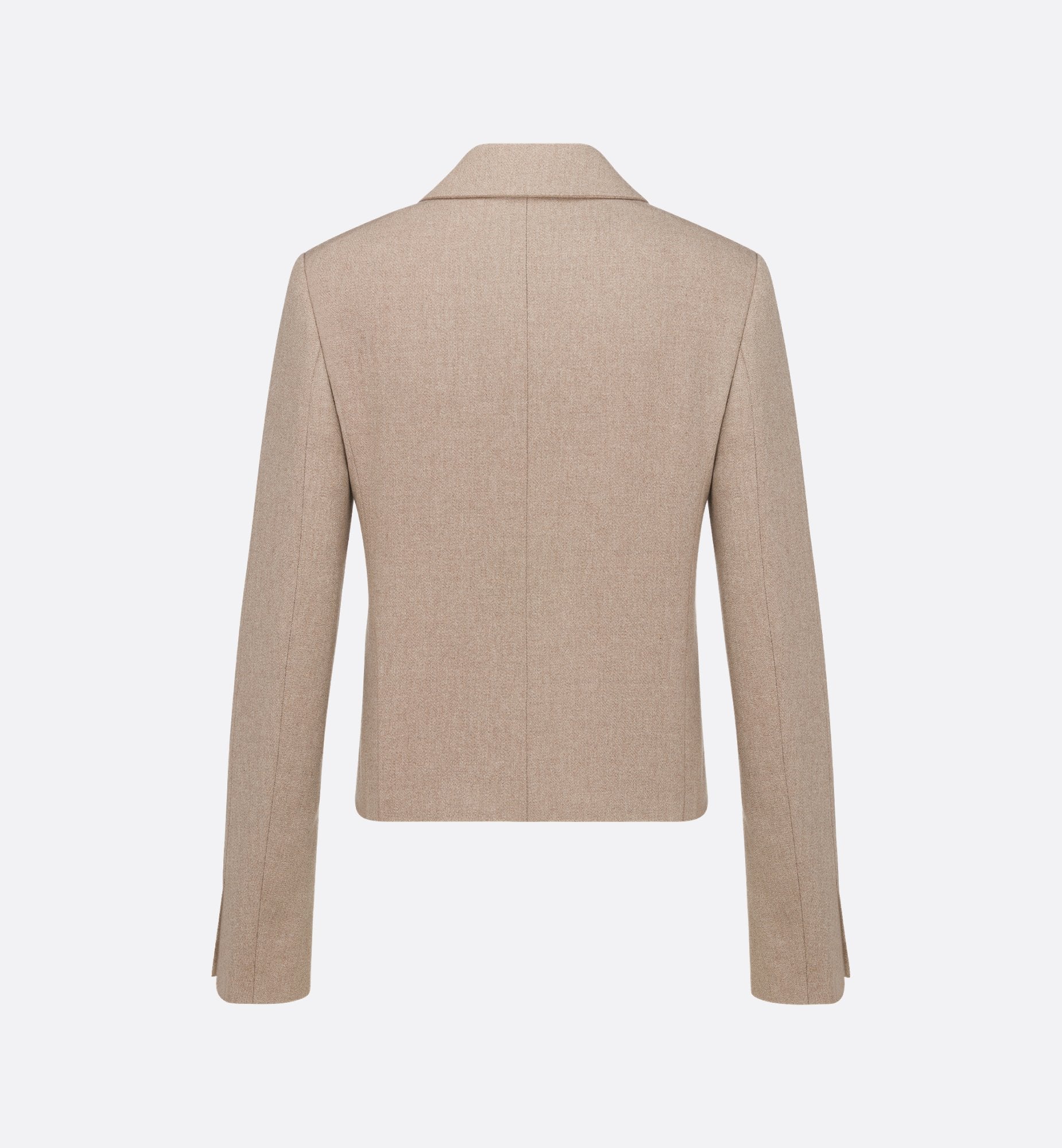 Cropped Jacket Beige Felted Cashmere And Virgin Wool