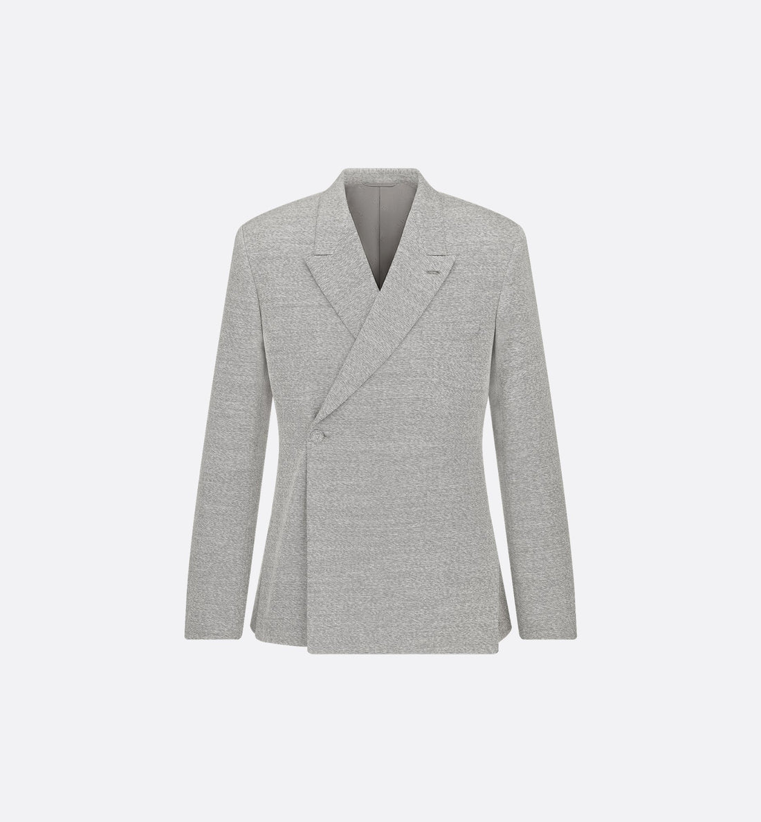 Jacket With Oblique Closure Gray Virgin Wool Twill