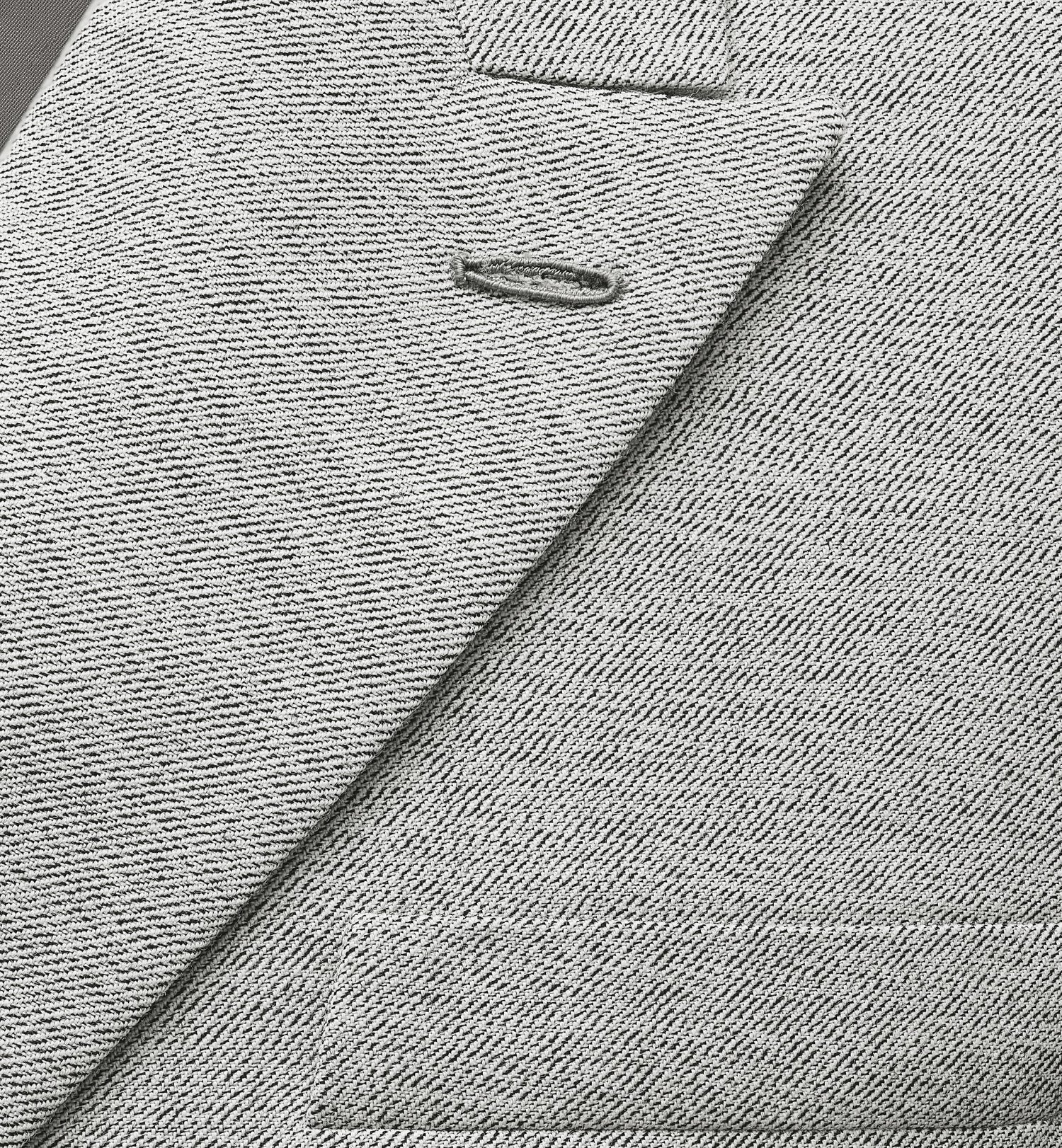 Jacket With Oblique Closure Gray Virgin Wool Twill