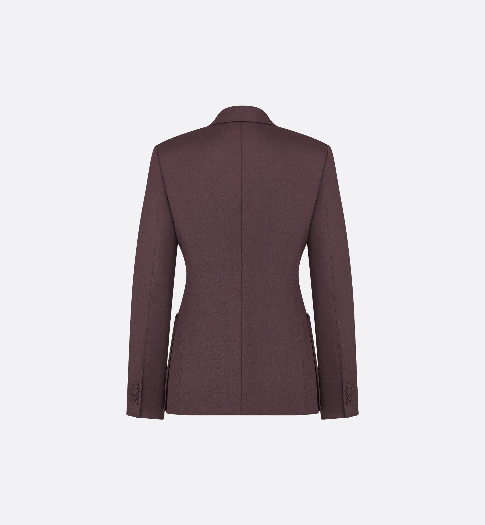 Bar Jacket With Oblique Closure Burgundy Virgin Wool Twill