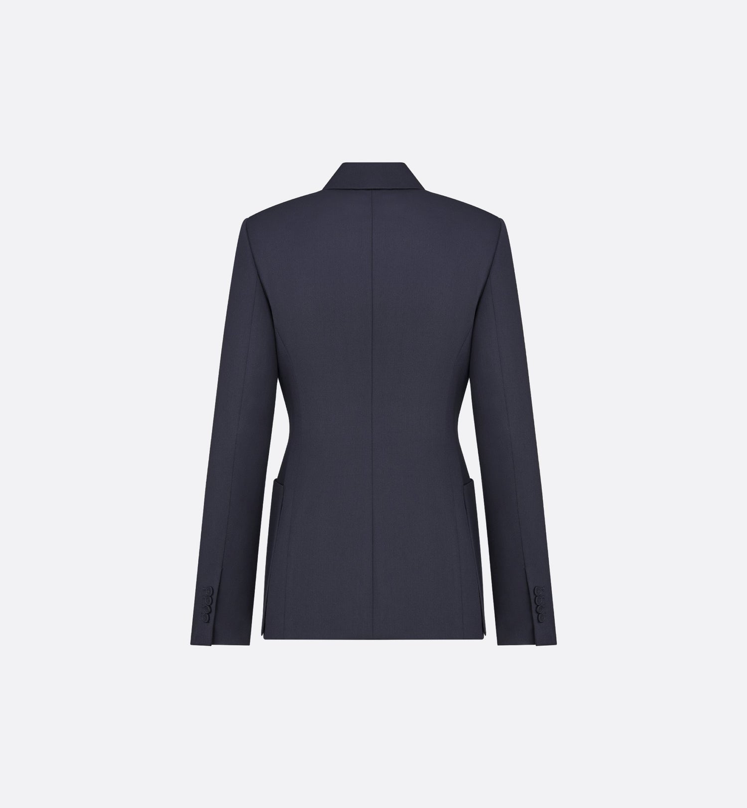 Bar Jacket With Oblique Closure Navy Blue Virgin Wool Twill