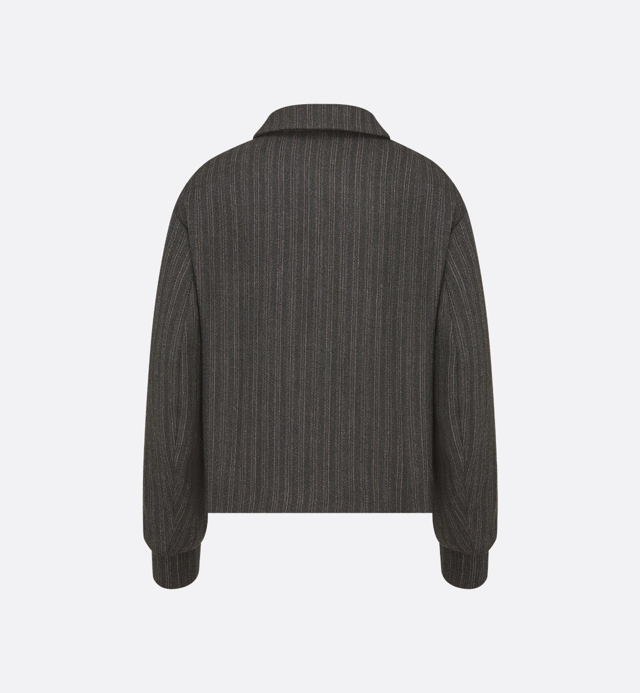 Sweater Black Striped Virgin Wool Twill