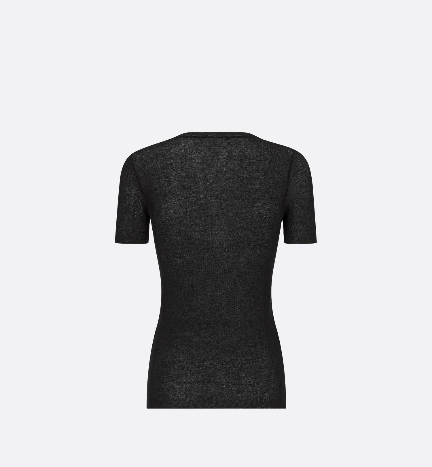 Short Sleeved Sweater Black Cotton Blend Knit