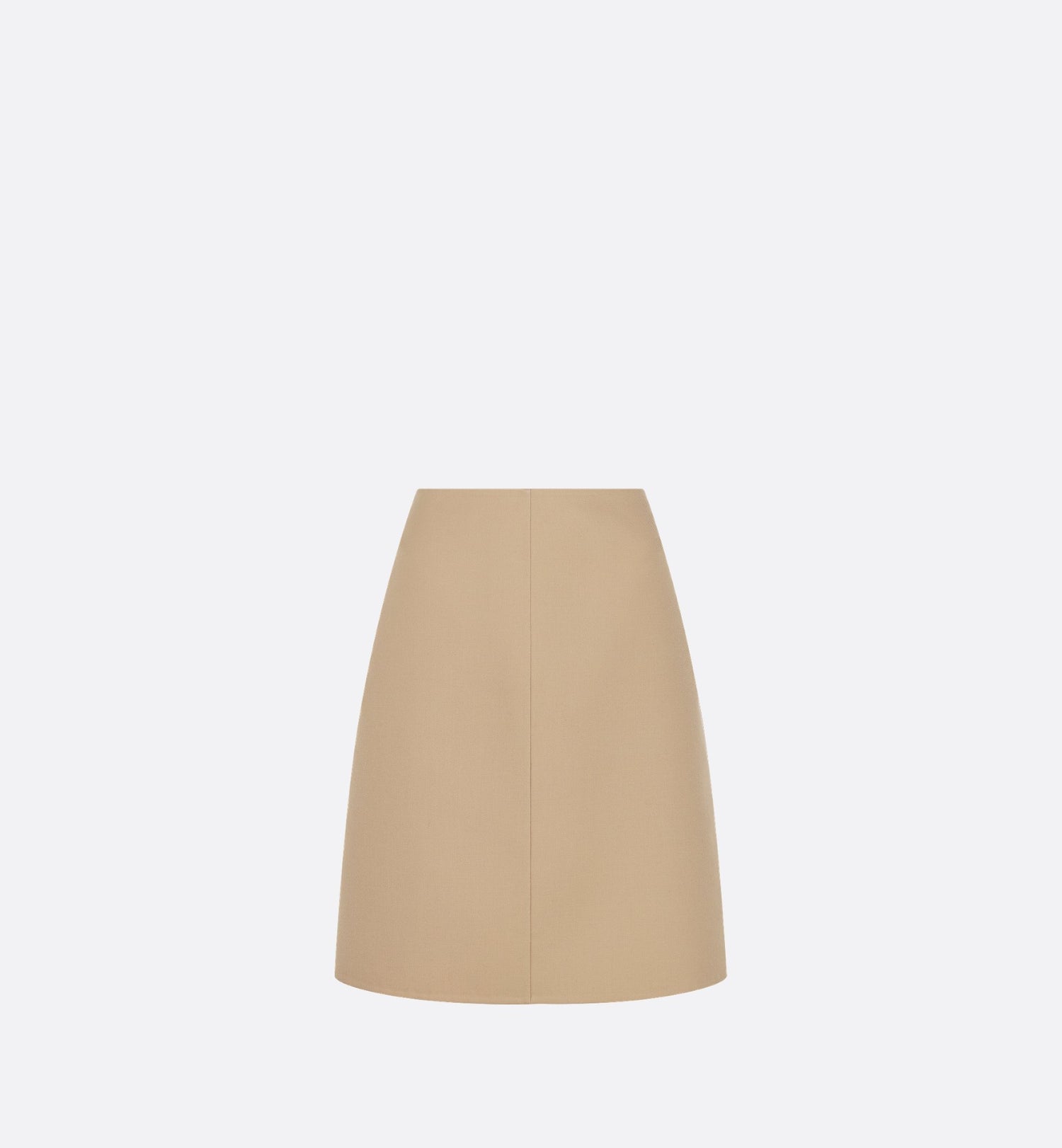 Straight Skirt Beige Virgin Wool And Silk Gabardine