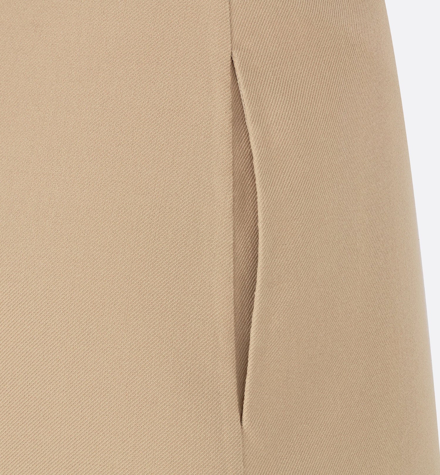 Straight Skirt Beige Virgin Wool And Silk Gabardine