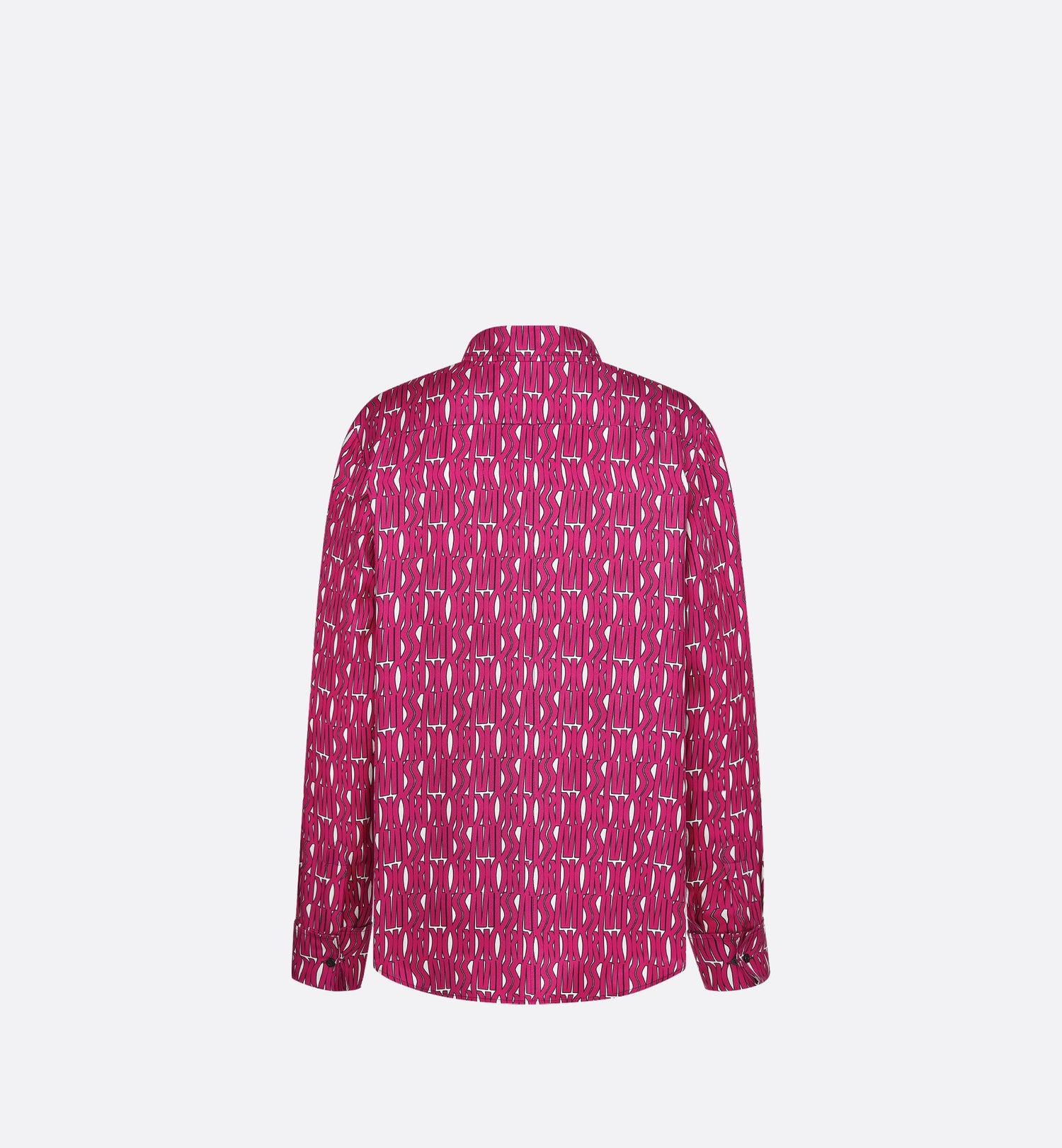 Blouse White Silk Twill With Fuchsia Miss Dior Allover Motif