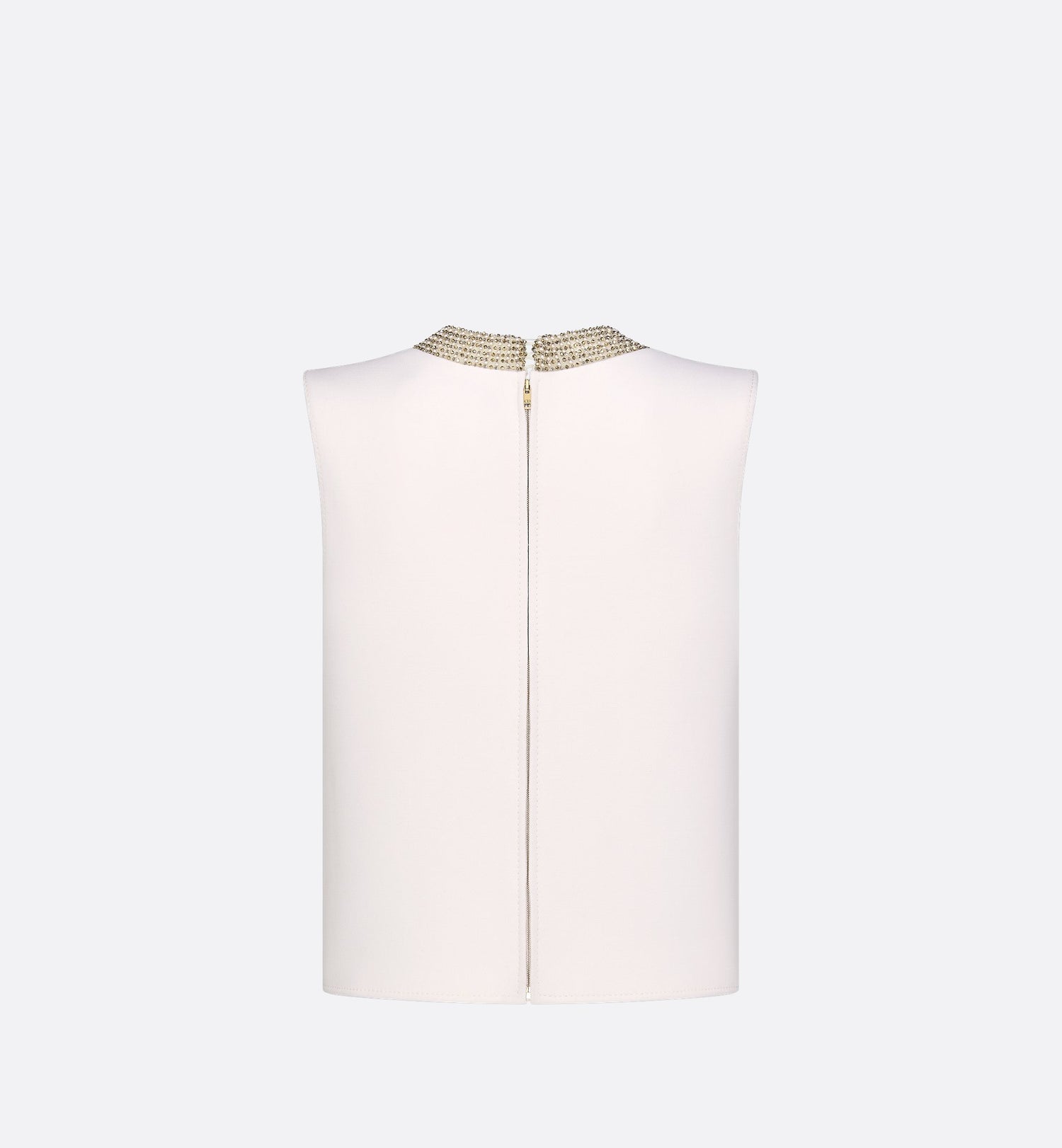 Embroidered Top White Wool And Silk