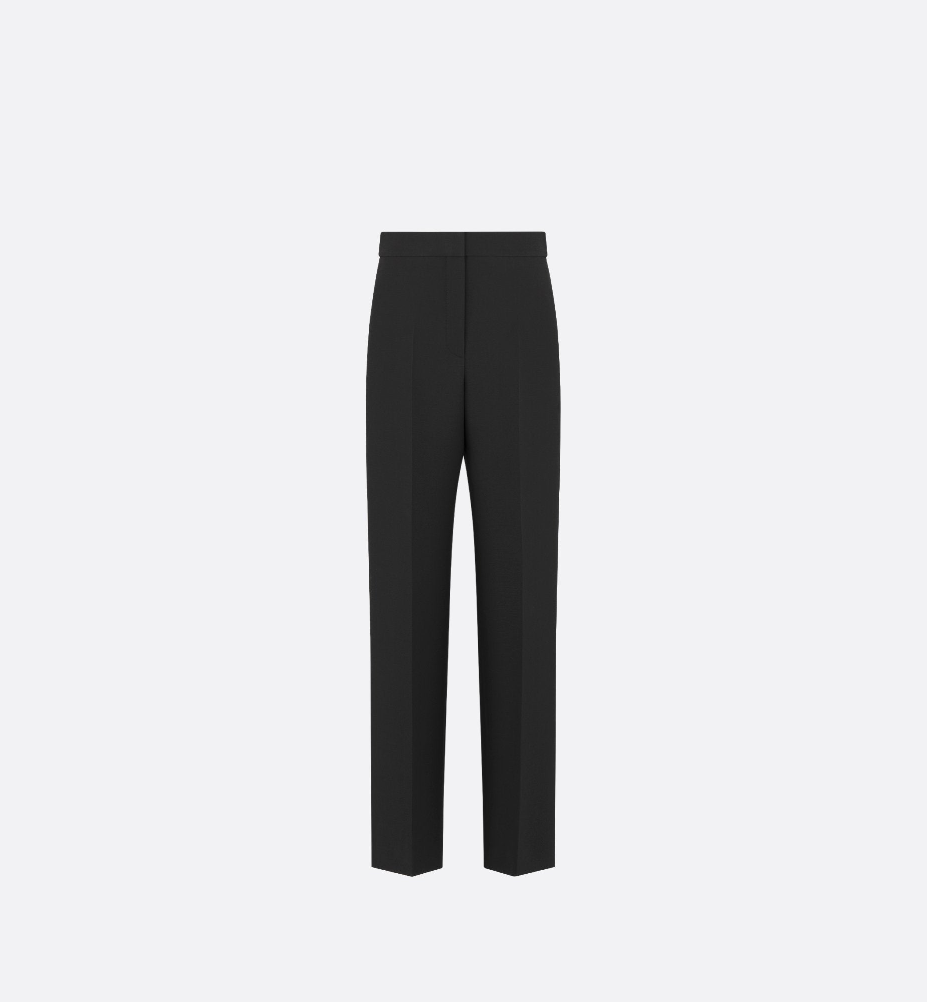 Regular Fit Pants Black Wool And Silk