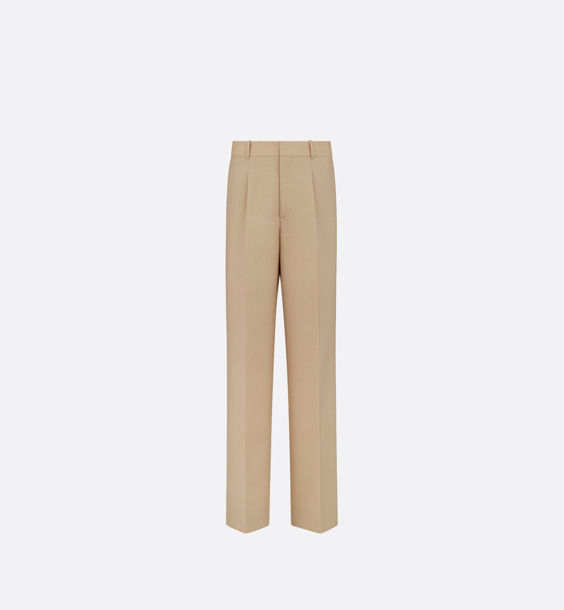 Wide Leg Pants Beige Virgin Wool And Mohair