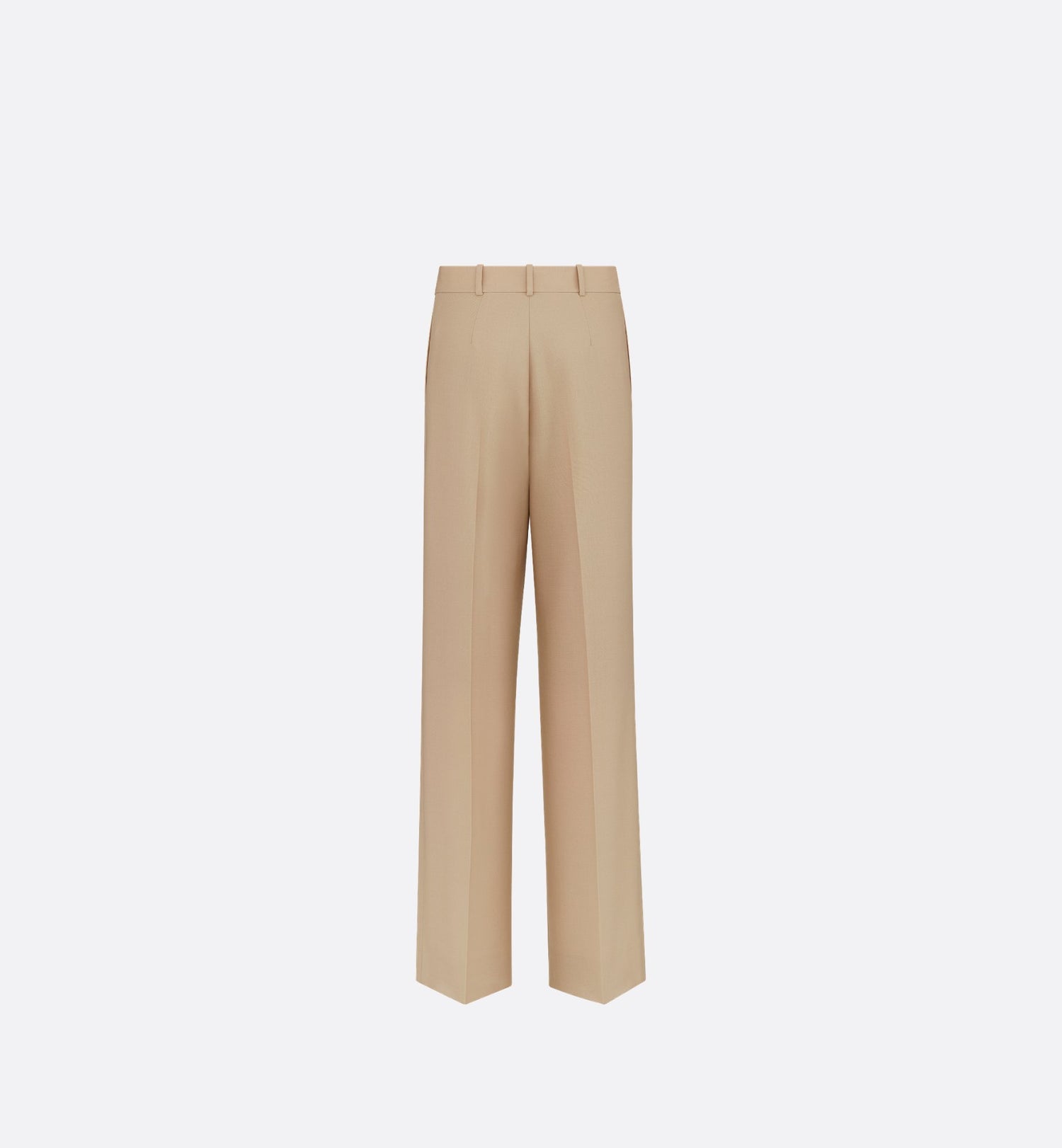 Wide Leg Pants Beige Virgin Wool And Mohair