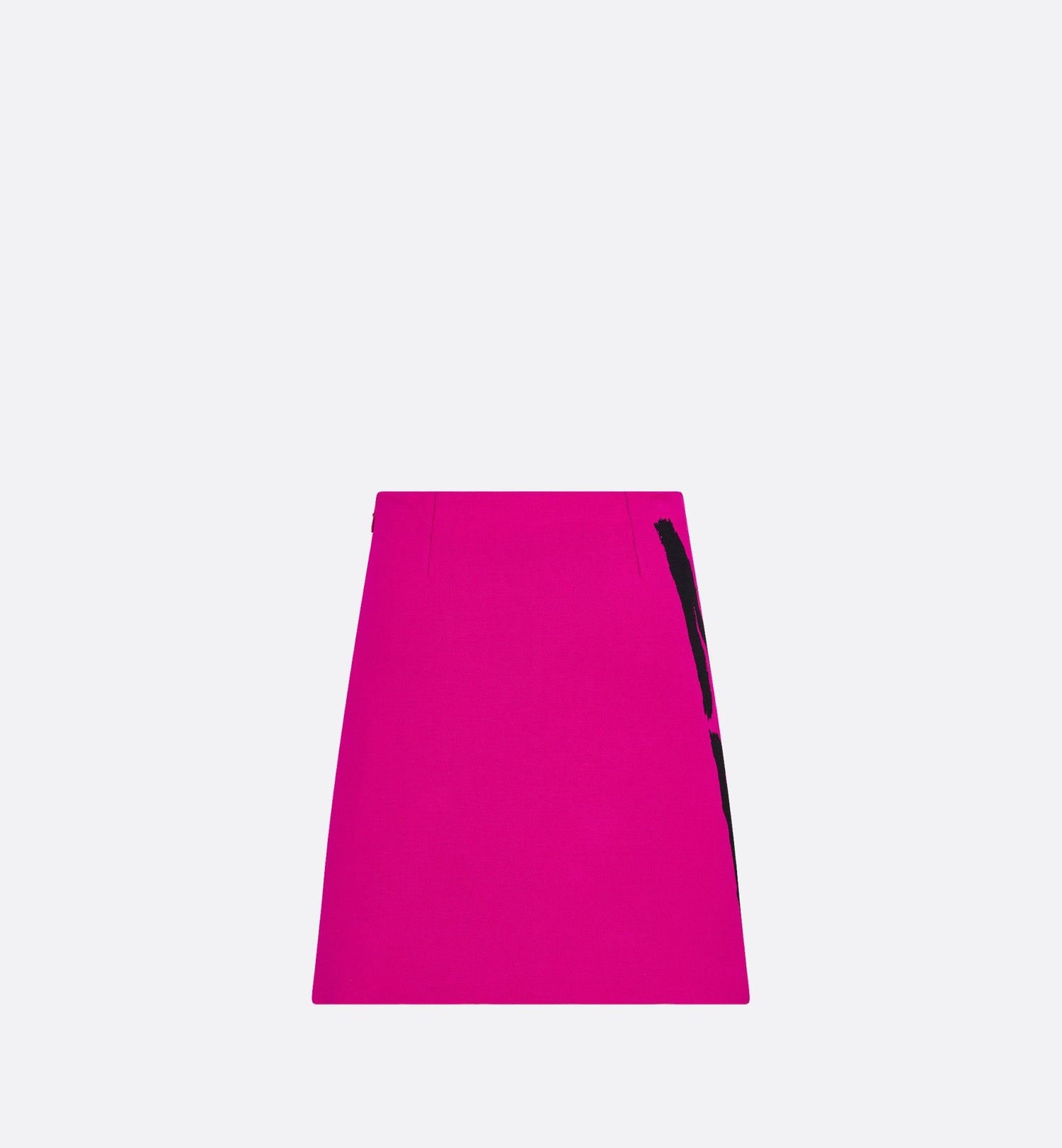 Flared Miniskirt Fuchsia Technical Knit With Black Miss Dior Graffiti Motif