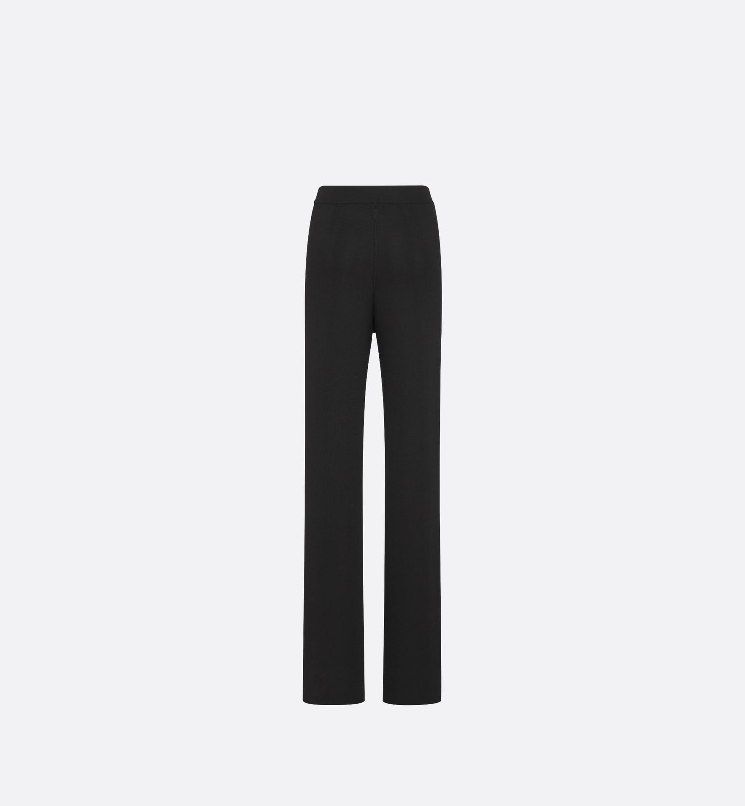 Flared Pants Black Silk Ribbed Knit