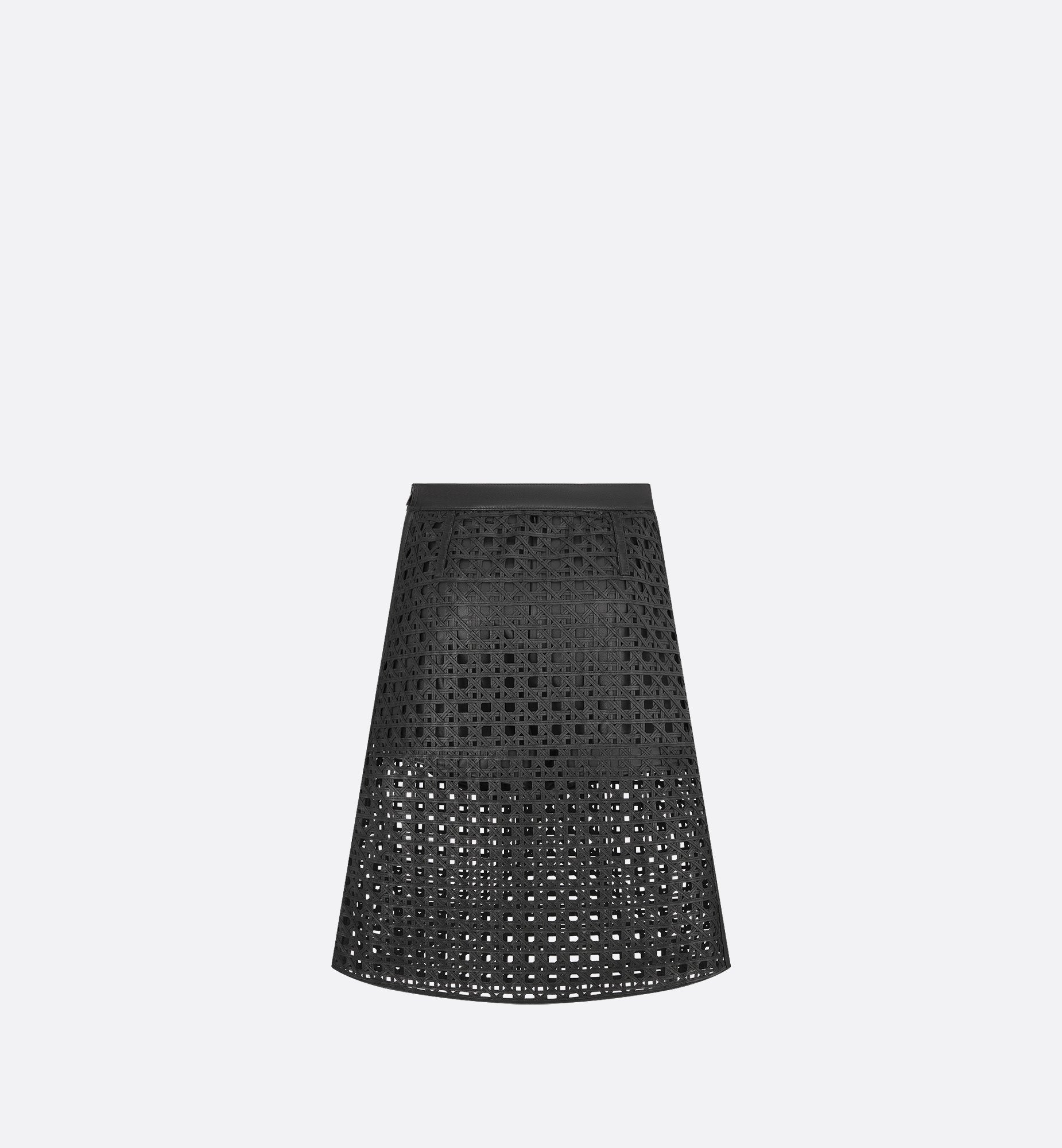 Cannage Skirt Black Openwork Lambskin