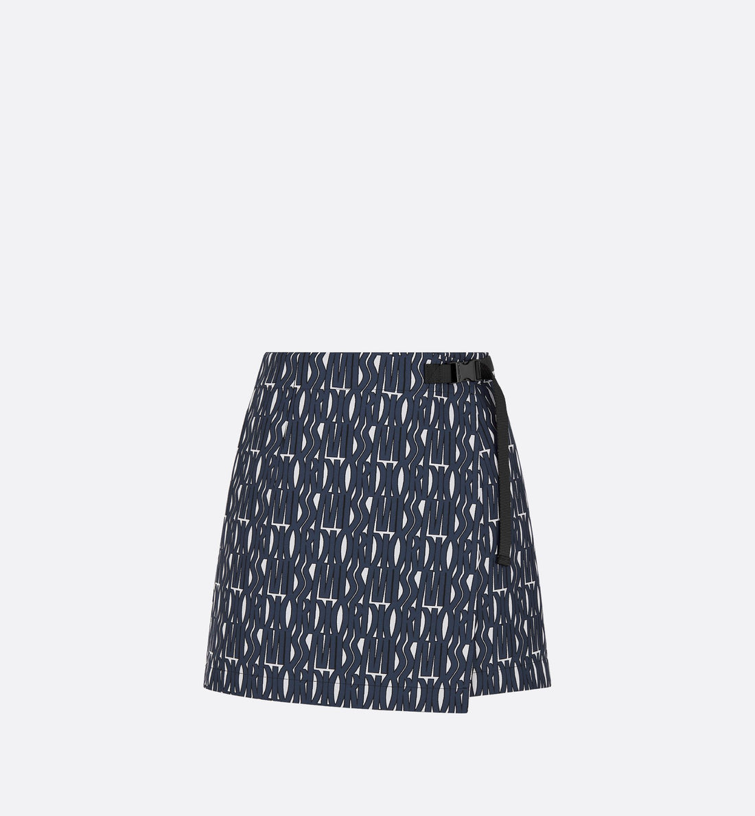 Skort White Technical Taffeta Jacquard With Navy Blue Miss Dior Allover Motif