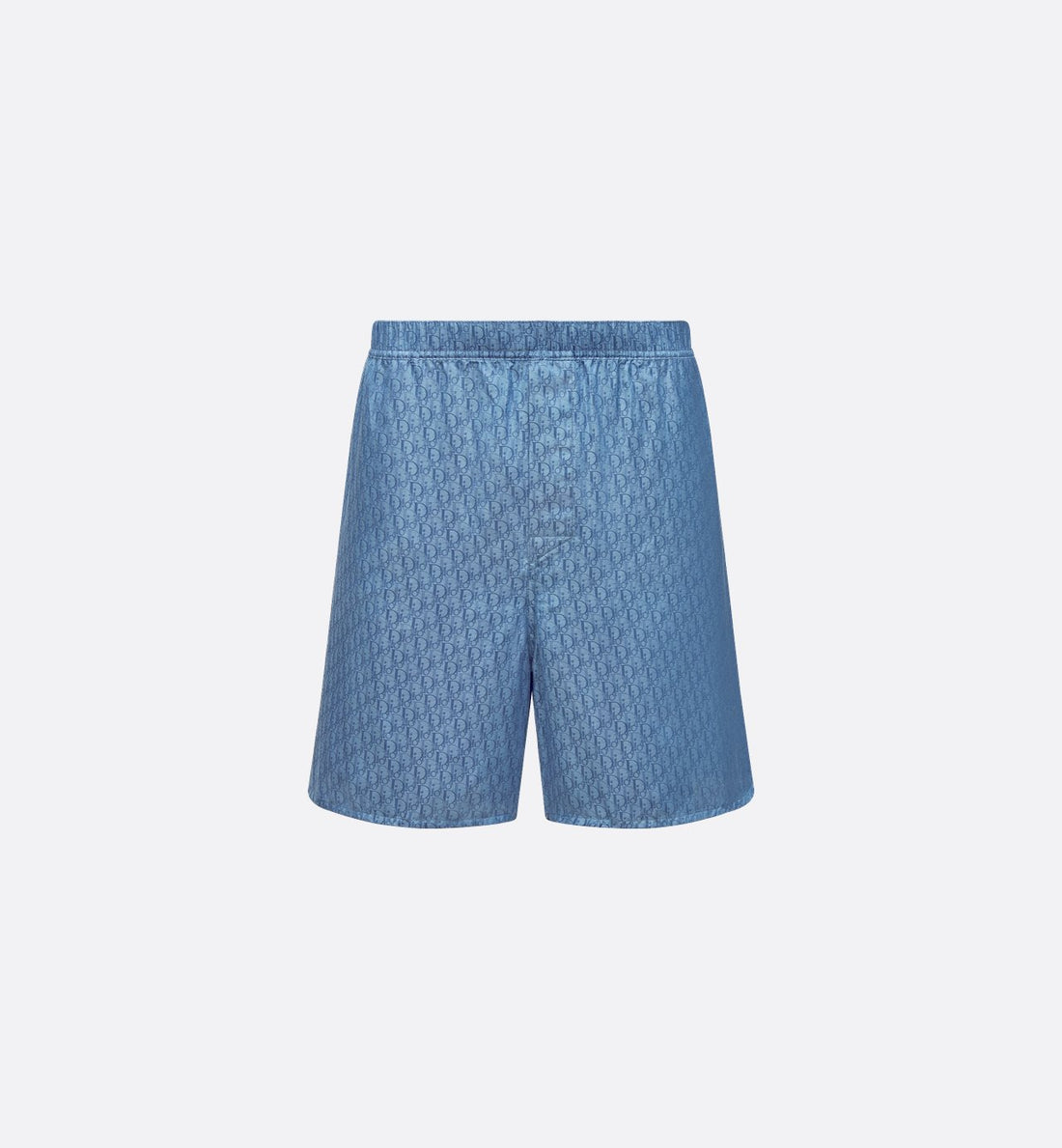 Oblique Shorts Blue Silk And Cotton Jacquard