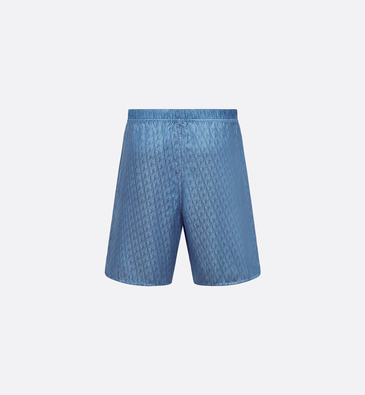 Oblique Shorts Blue Silk And Cotton Jacquard