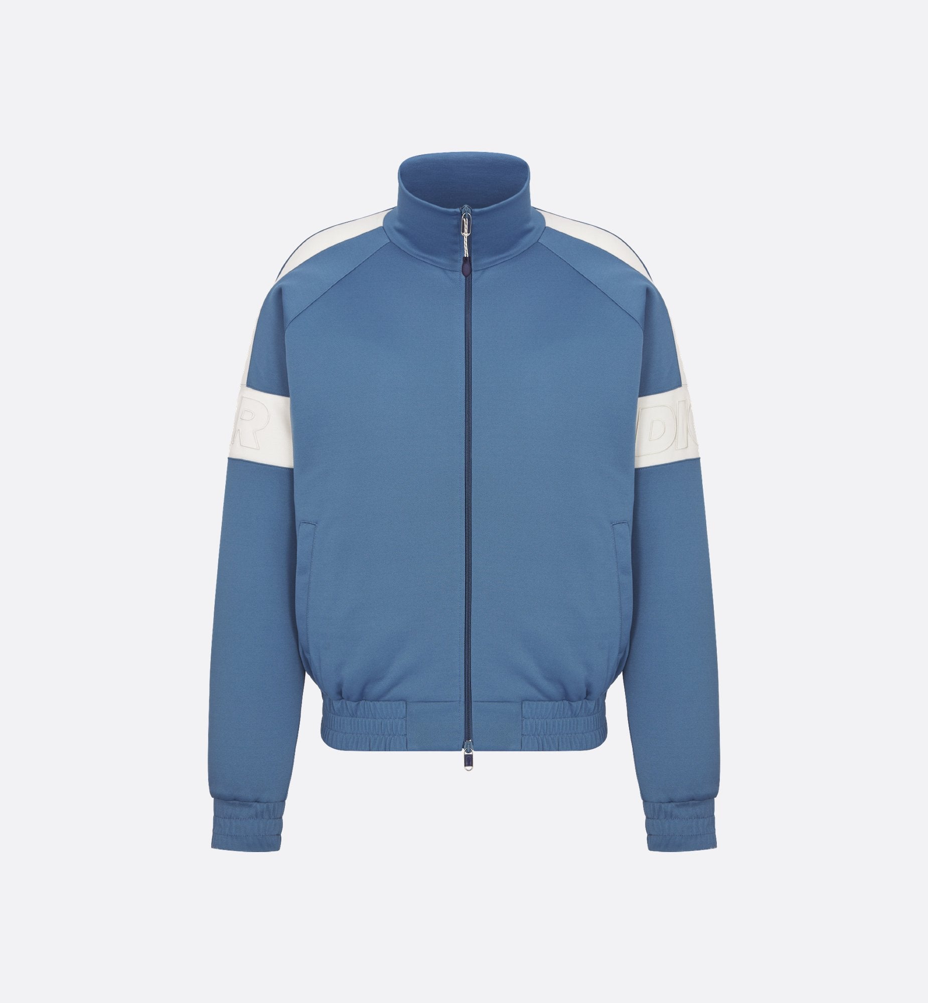 Dior And Parley Zipped Track Jacket Blue And White Parley Ocean Plastic Cotton-Blend Jersey