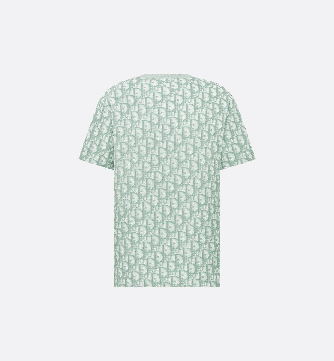 Oblique Relaxed-Fit T-Shirt Green And White Terry Cotton Jersey