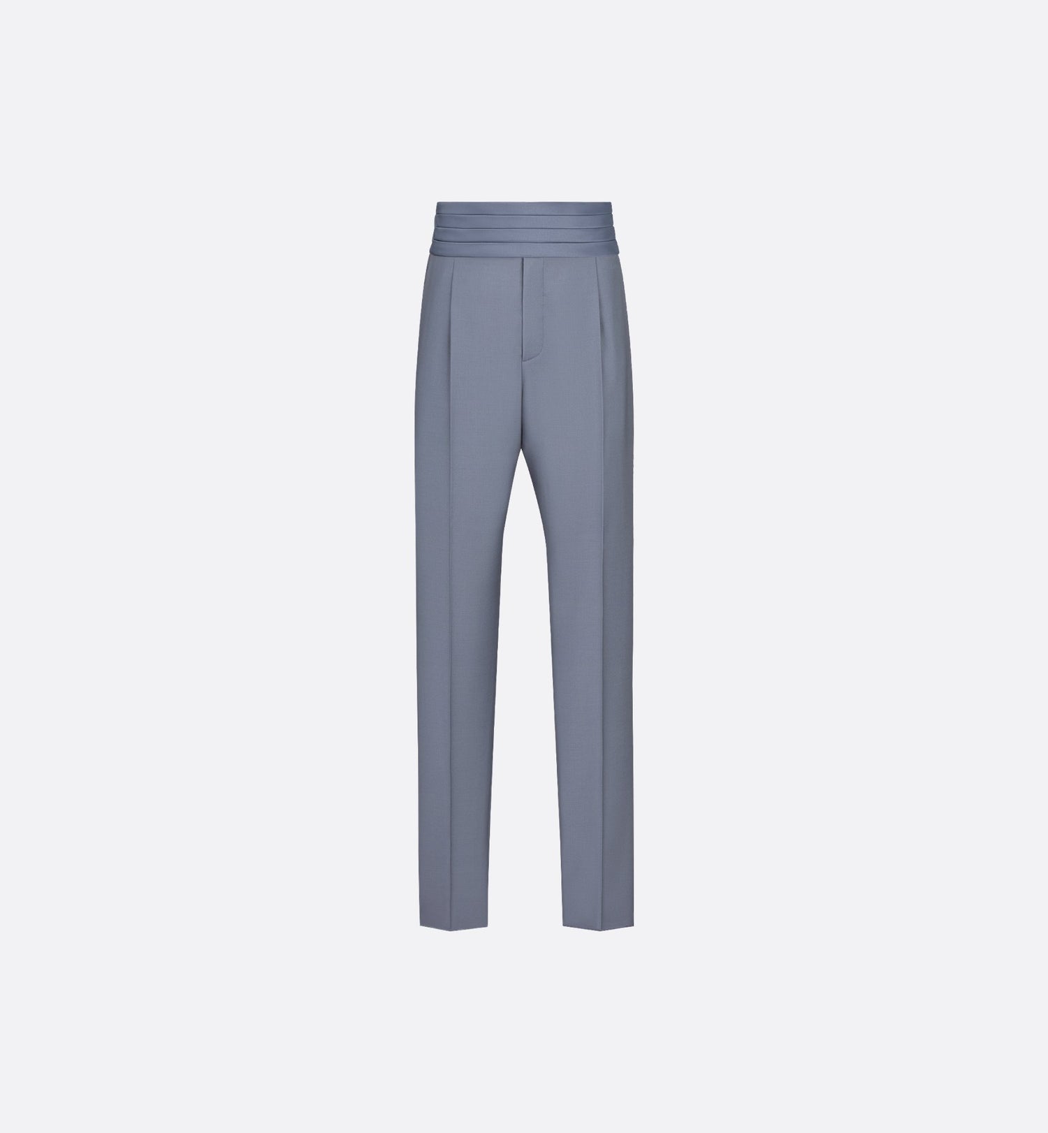 Evening Pants Blue Virgin Wool And Mohair Barathea