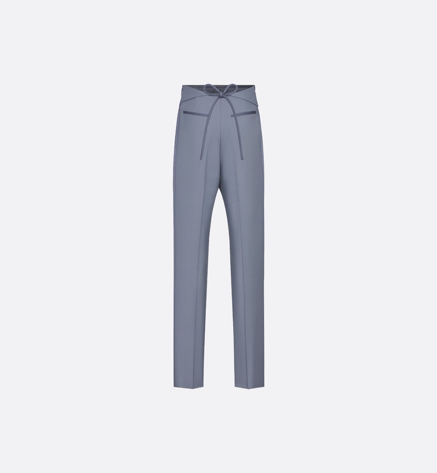 Evening Pants Blue Virgin Wool And Mohair Barathea