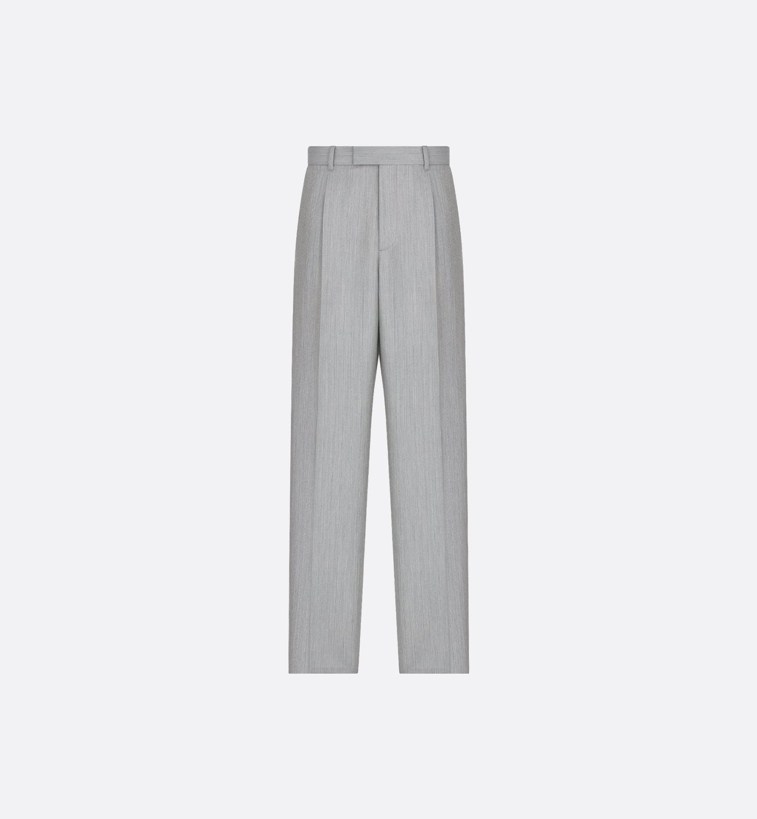 Tailored Loose-Fit Pants Gray Wool And Mohair With Stripes